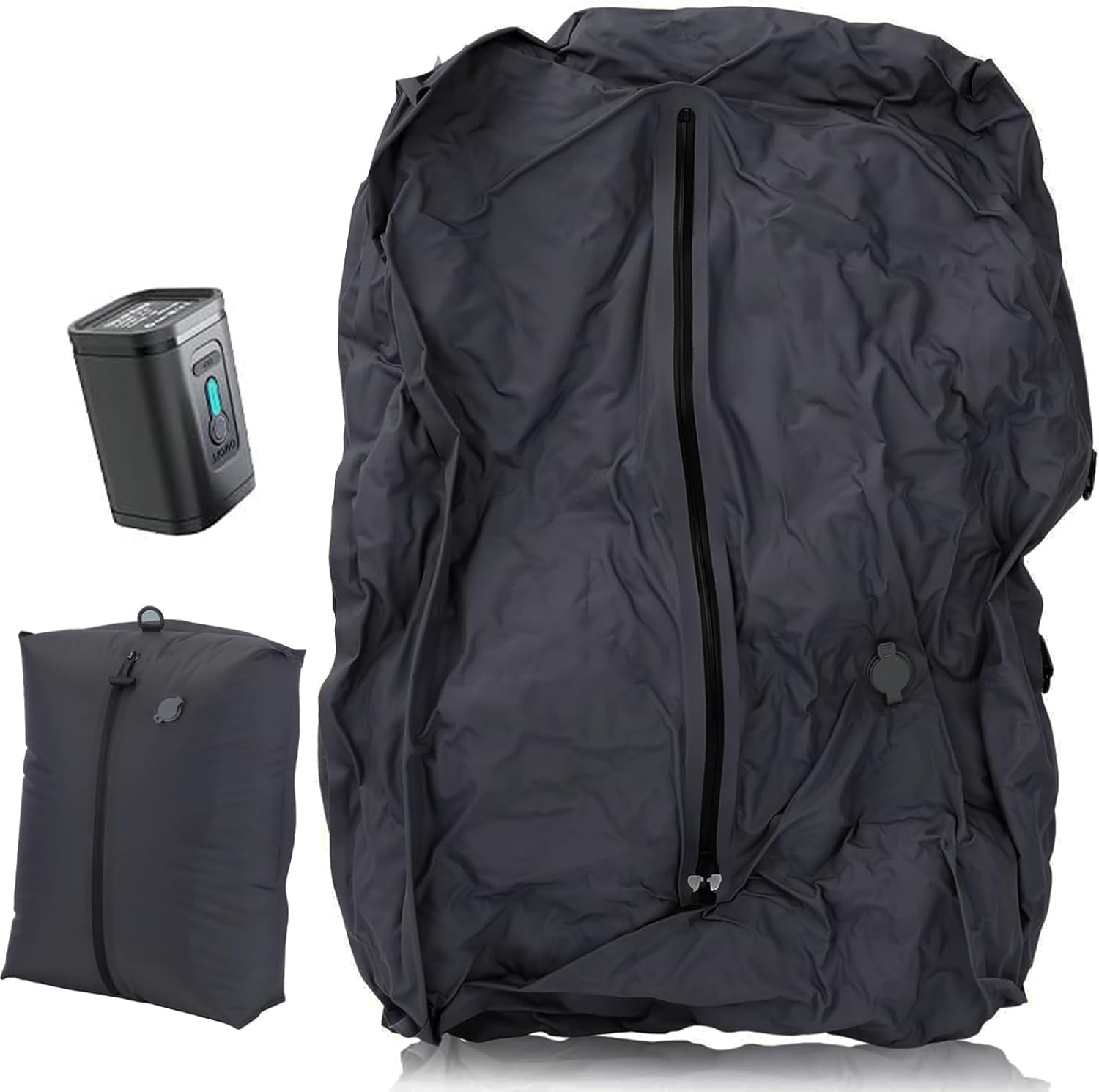 QuincryVacpack Vacuum Bags for Travel with Cordless Pump, Reusable Compression Bags for Suitcases and Backpacks, Space Saver Bags for Travel (1 Piece with 1 Pump)