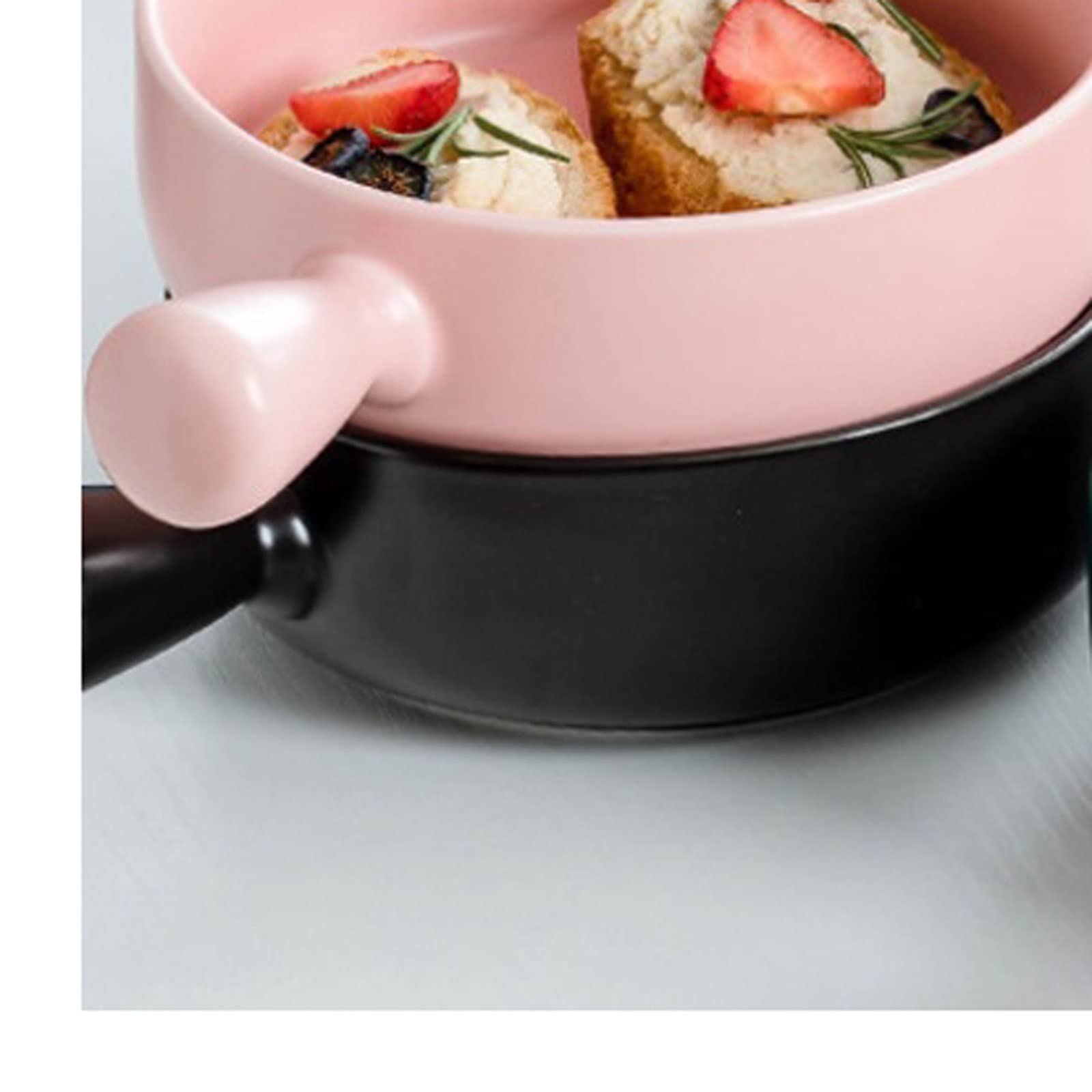Miski na zupę, ceramiczna miska na sałatkę z uchwytem, ​​miska na płatki śniadaniowe, owoce, jednolity kolor, deser, zupa, makaron, kuchenka mikrofalowa (żółta) (różowa, jeden rozmiar)