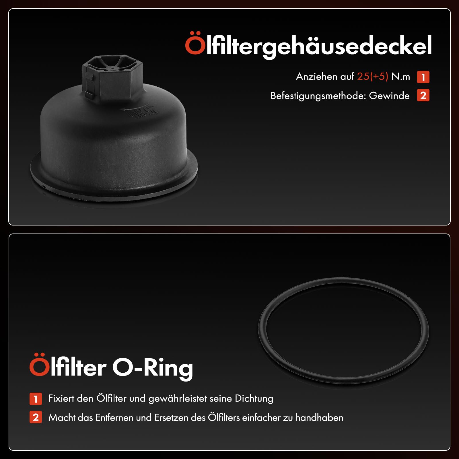 Frankberg ölkühler ölfilter Kompatibel mit R.a.n.g.e R.o.v.e.r III L322 3.6 D 4x4 R.a.n.g.e R.o.v.e.r Sport L320 3.6 D 4x4 Replace# 6H4Q6C711CF