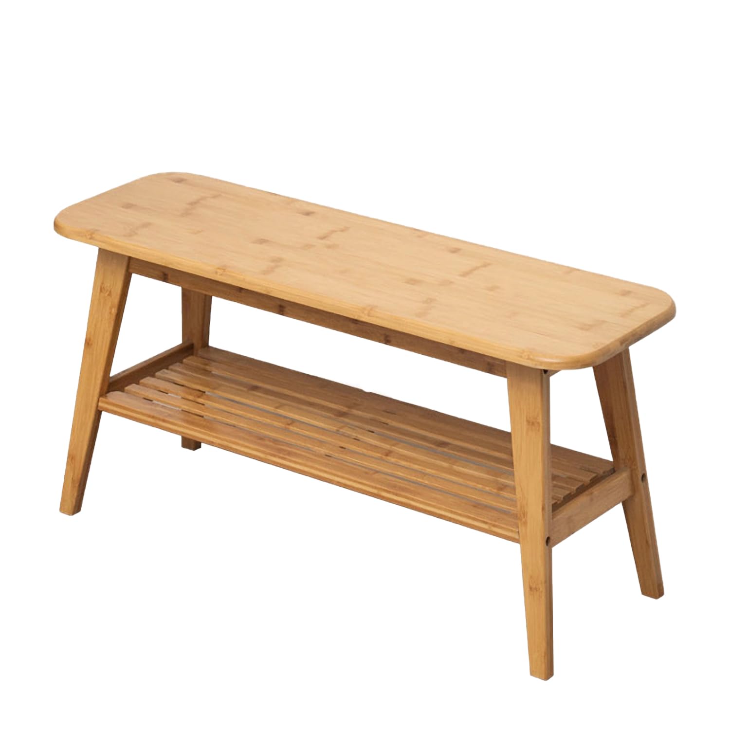 latifolia Bamboo Shoe Rack Bench, 2 Tier Storage Shoe Bench, Shoe Organizer for Entryway Living Room Balcony, Bamboo