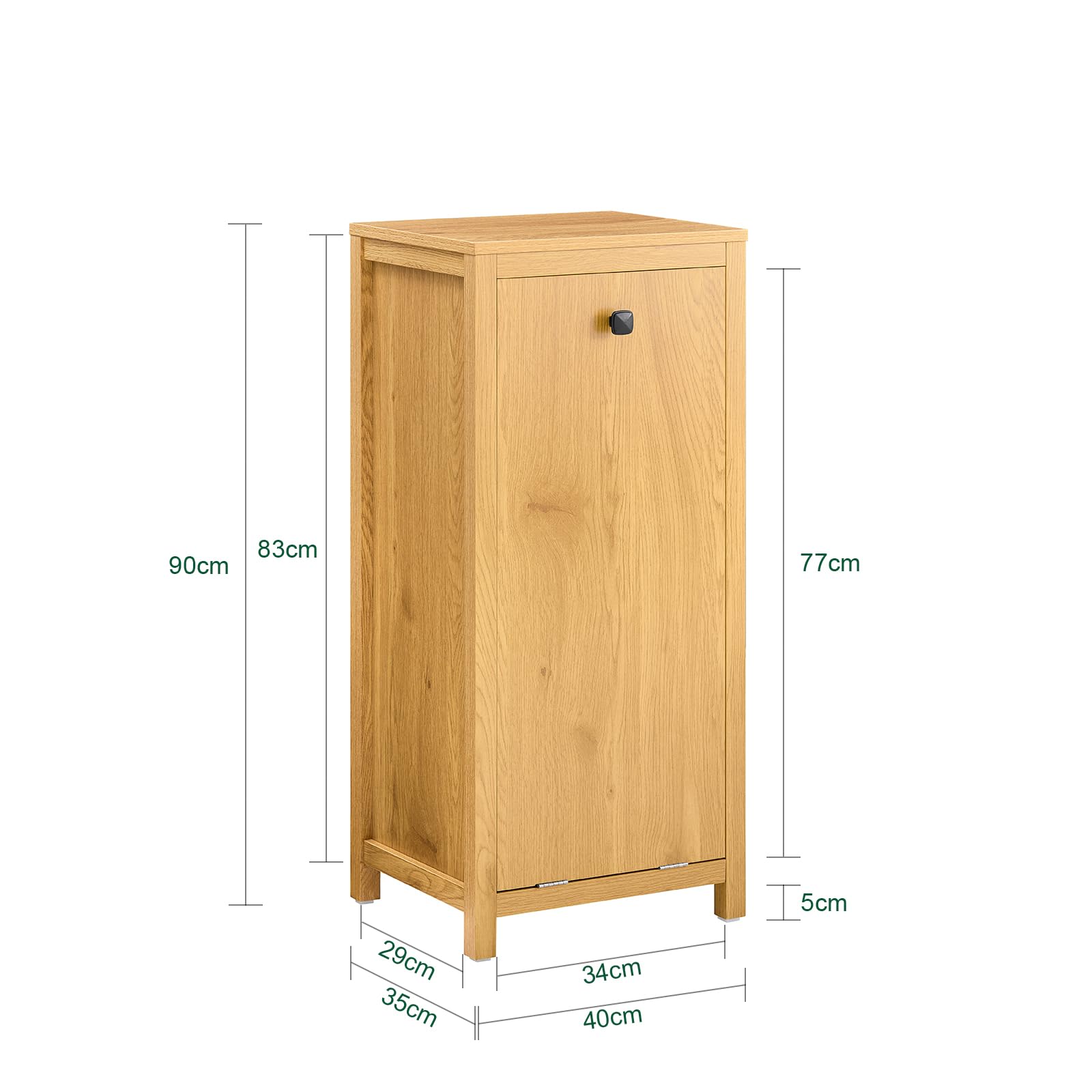 Generisch Wäscheschrank mit Korb in Naturfarbe – Platzsparender Bad-Organizer für kleine Badezimmer, 40 x 35 x 90 cm, modernes Design, ideal für die Haushaltsorganisation