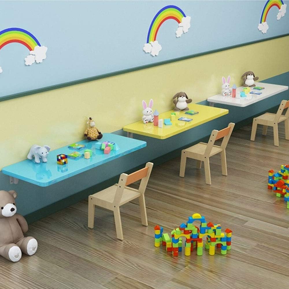 Bureau pliable mural enfants pour petits espaces avec coins arrondis