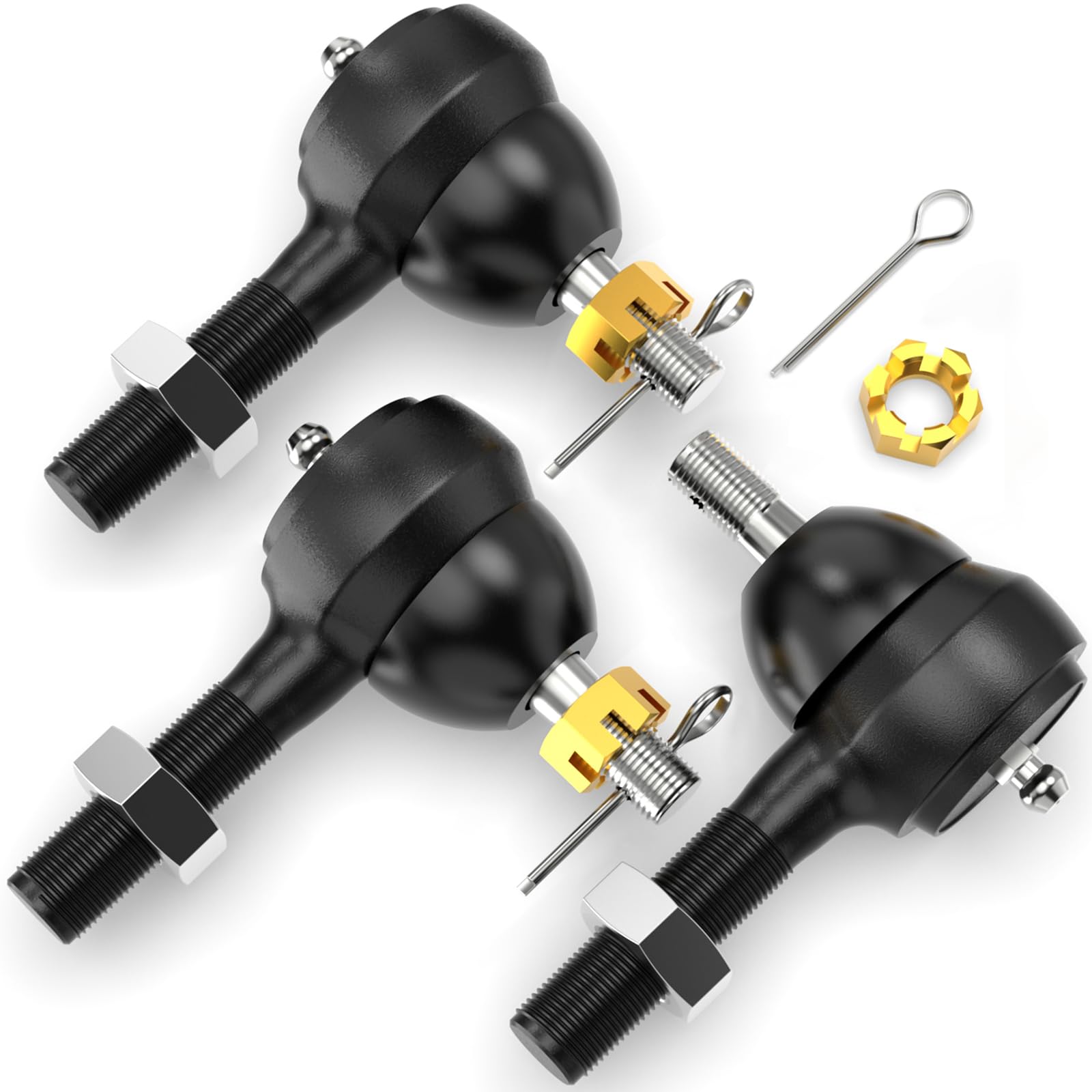 Golf Cart Ball Joint, Set of (3) Tie Rod End with grease for Club Car DS Gas & Electric 1976-2008, Club Car DS Ball Joint , Left-Hand Ball Joints*2,