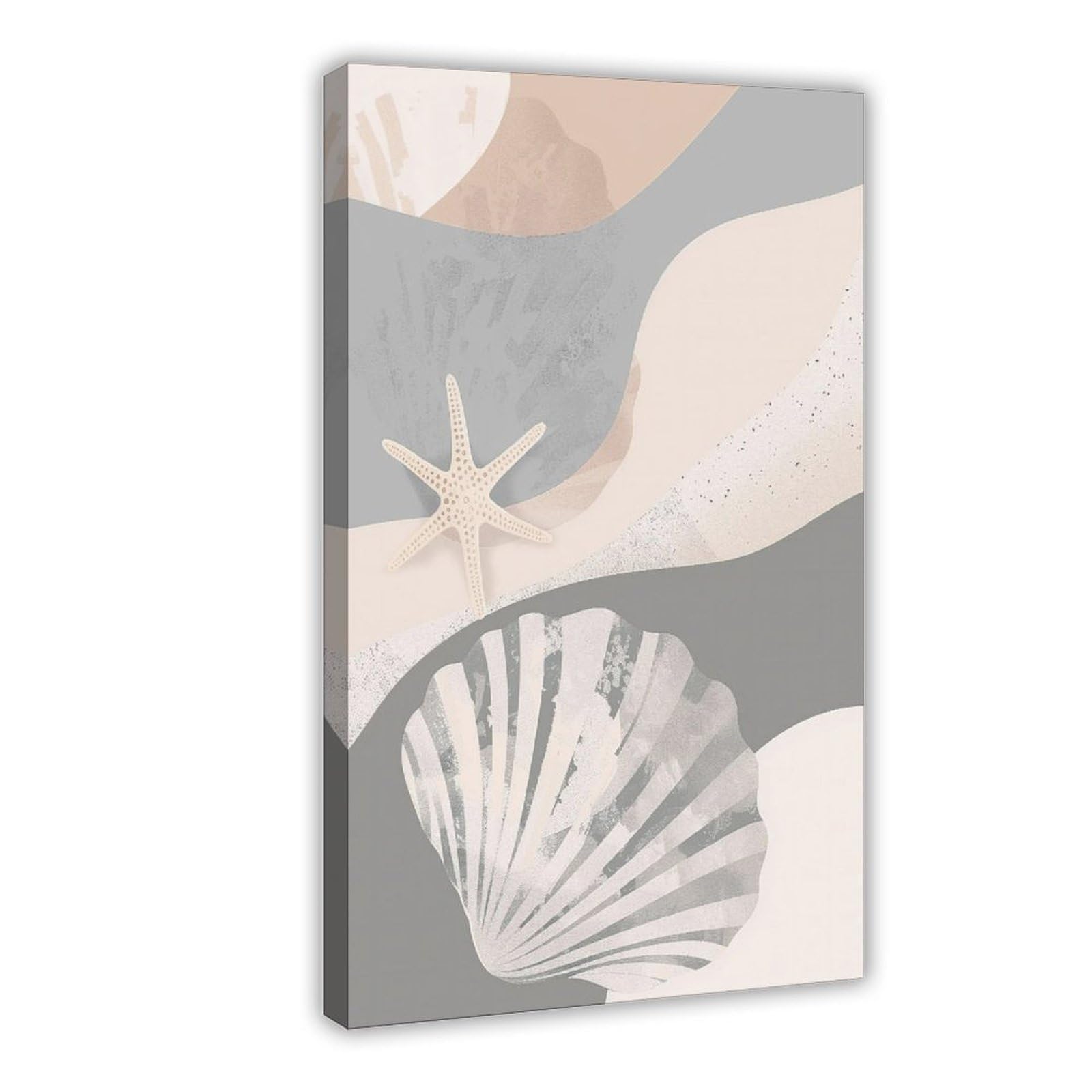 Bareronor Neutral Seashell Canvas Poster Bedroom Decor Landscape Office Room Decor Gift 24" L X 36" W