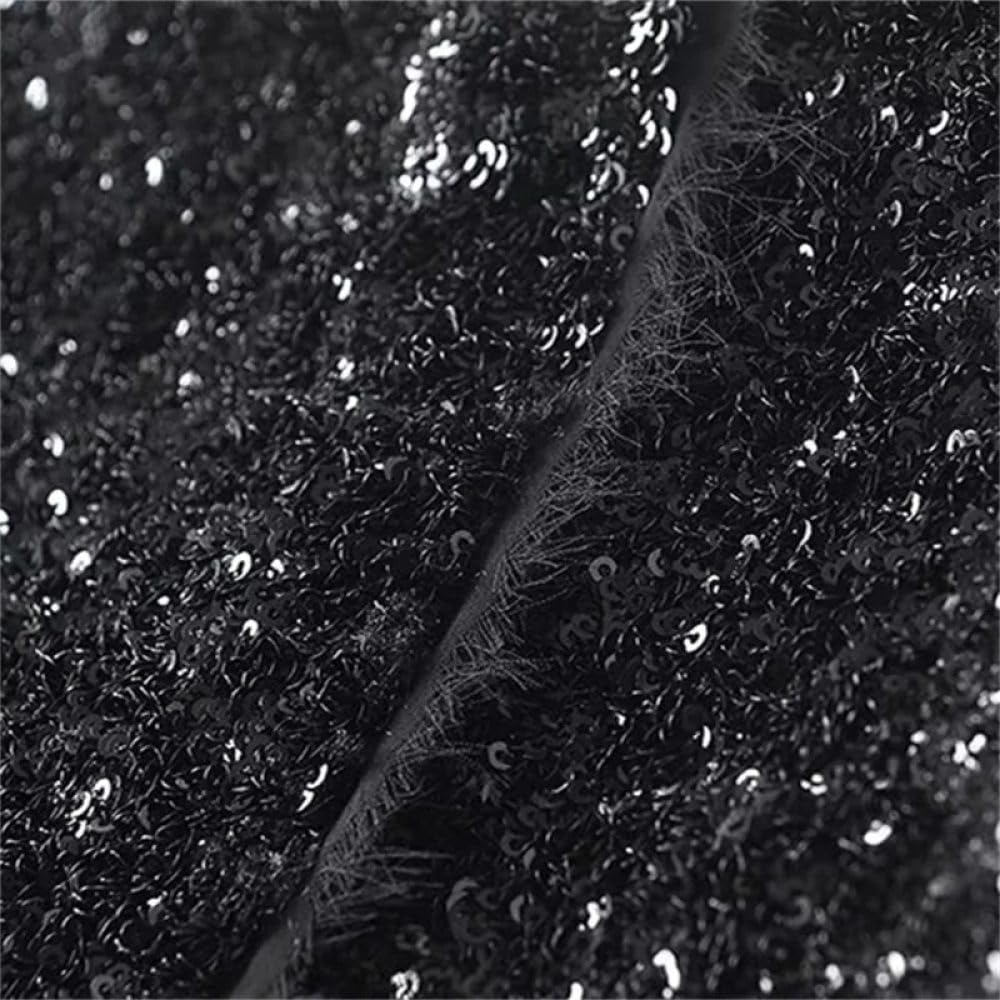 SWEPER Falda Corta De Mujer - Falda Decorativa De Lentejuelas Negras para Mujer, Minifalda Ajustada con Cremallera Lateral Elegante De Lujo para Primavera
