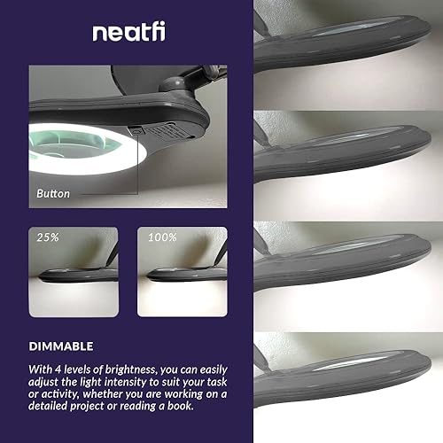 Miniatura 6 de Neatfi Nuevo modelo bifocales 1200 lúmenes Super LED lámpara de aumento con abrazadera, regulable, 60 piezas SMD LED, lente de 5 pulgadas de