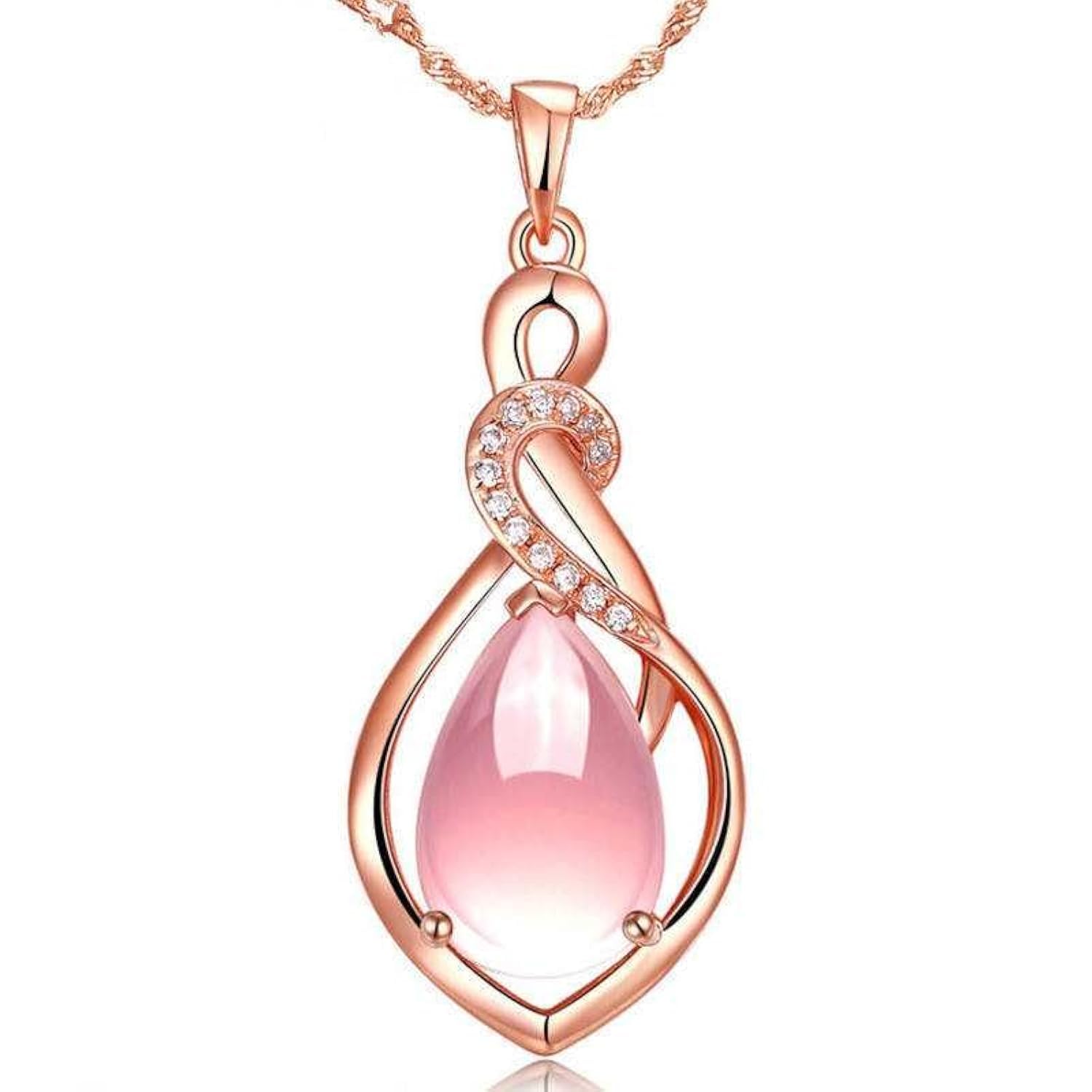 Womens Rose Gold Plated Pendant Necklace With Cubic Zirconia, Necklace For Women, Necklace For Women Fashion Jewelry, Trendy Rose Gold Pendant Necklace, Waterdrop Pendant Necklace(Rosegold) (B0CMYN6H2Y) Amazon Price History, Amazon Price Tracker