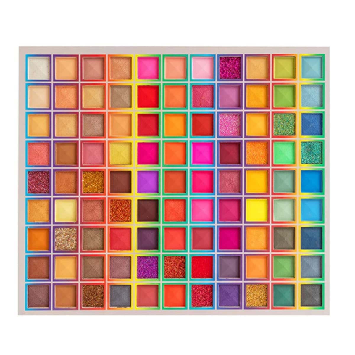 Palette de fard à paupières 99 couleurs, palette de maquillage de fusion de couleurs arc-en-ciel scintillantes mates, fard à paupières professionnel hautement pigmenté