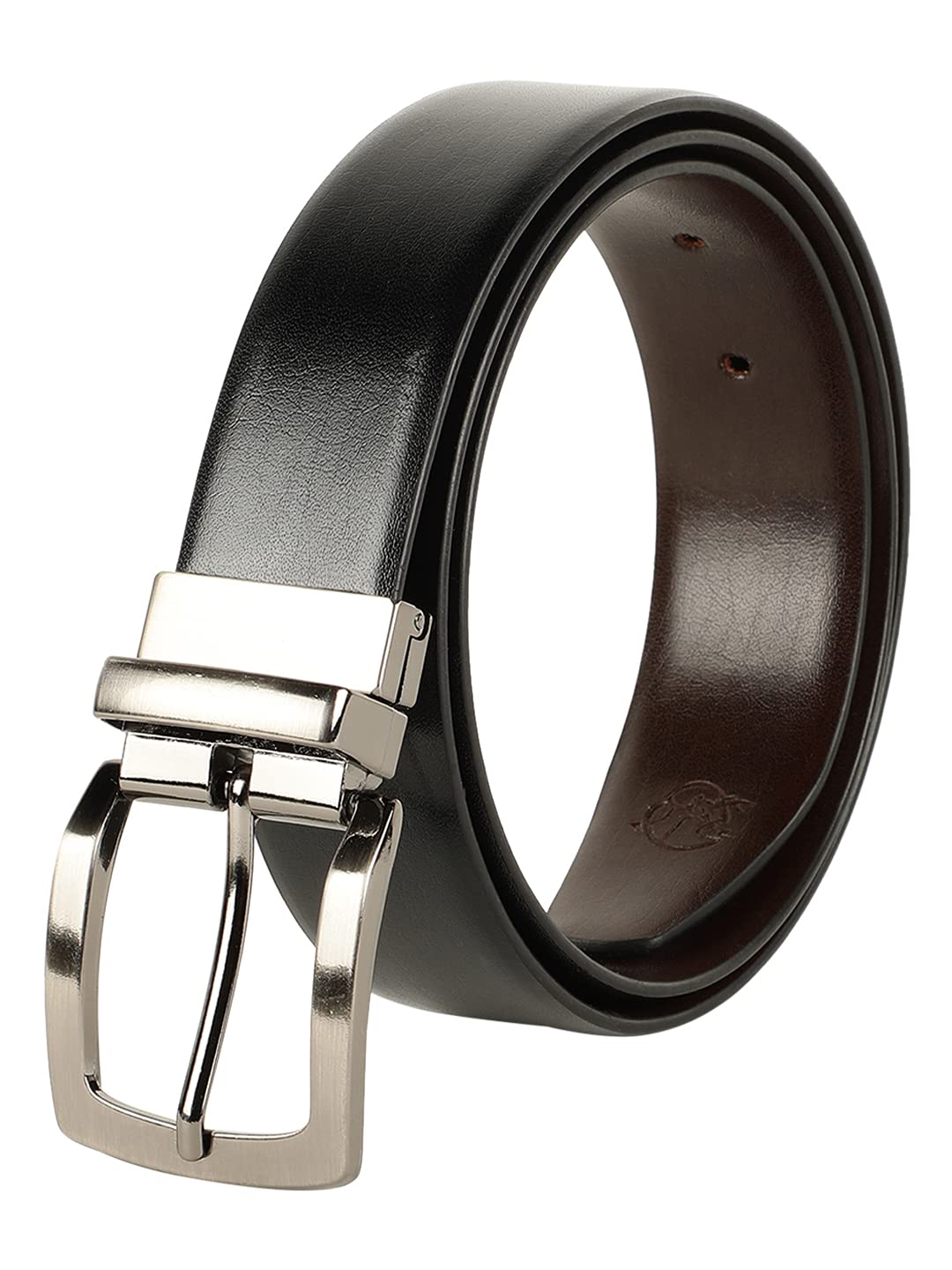 ZEVORA Reversible Leather Formal Black/Brown Belt For Men