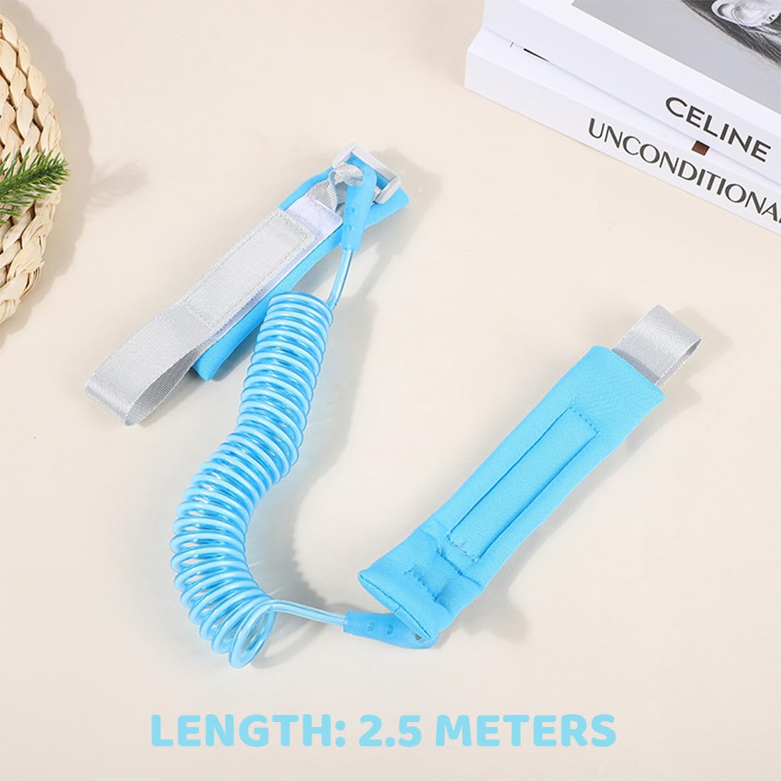 Bracciale Sicurezza Bambino 2.5M Anti-Perso Guinzaglio Portatile Blu