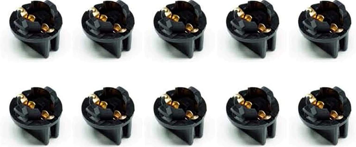 10x T10 194 LED Bulbs - White Instrument Panel Dash Lights With 1/2 Twist Lock (12V)