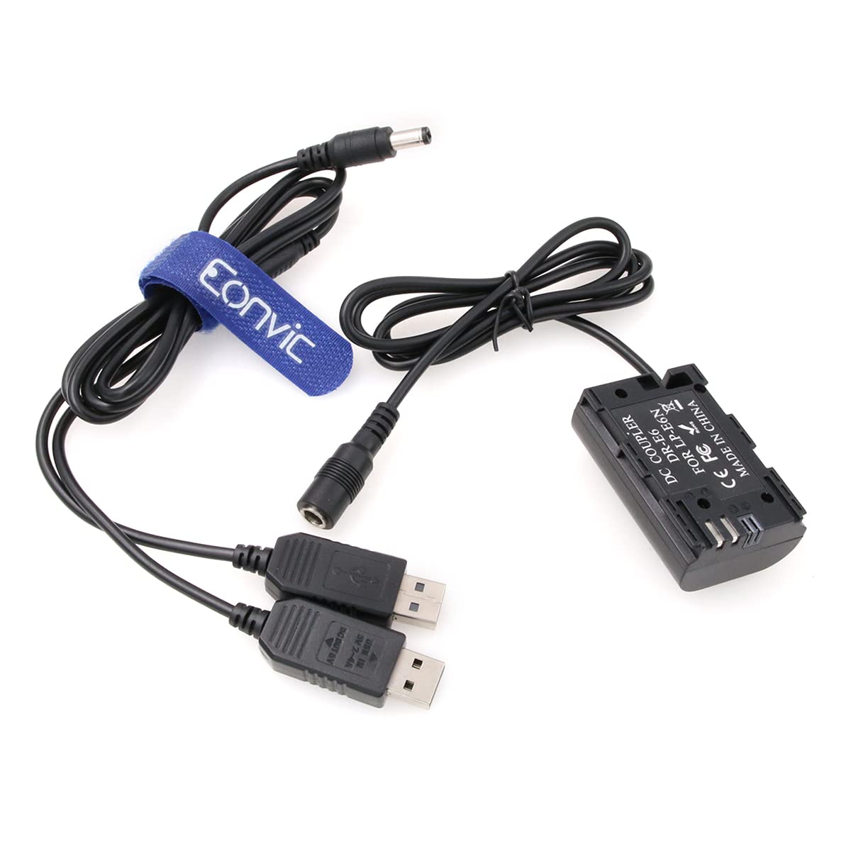 DR-E6 DC accoppiatore LP-E6 Dummy batteria doppio USB cavo adattatore di alimentazione