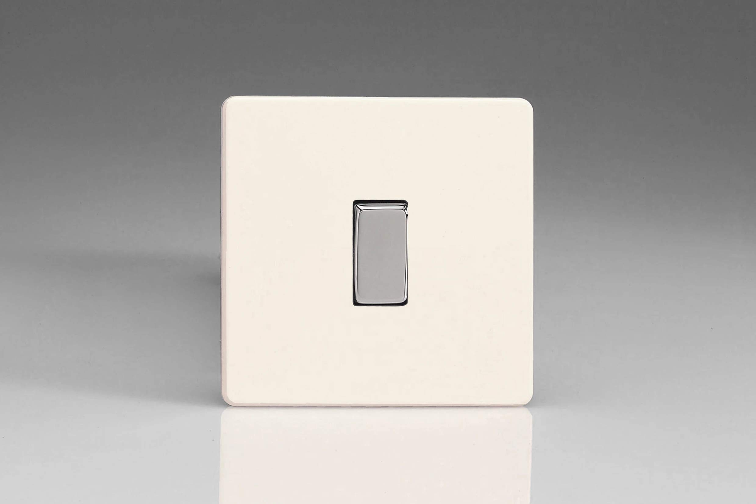 Varilight Primed Ready To Paint Flat Plate Screwless Gang Intermediate 10 Amp Switch Size 1
