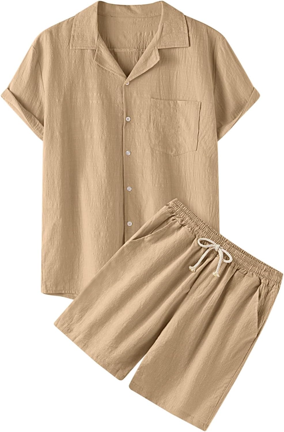 Pyjama homme été t-shirt manches courtes short poches coton confortable main image 1