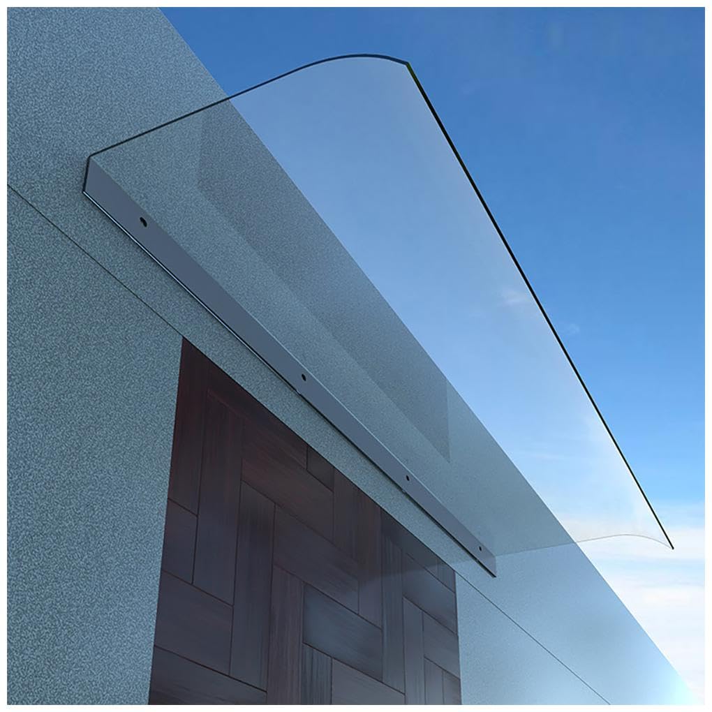 GJMSSMY Transparent Door Canopy 40x80cm, Small Outdoor Awning for Doors & Windows, Durable Polycarbonate Shelter, Weather-Resistant, Modern Roof Design