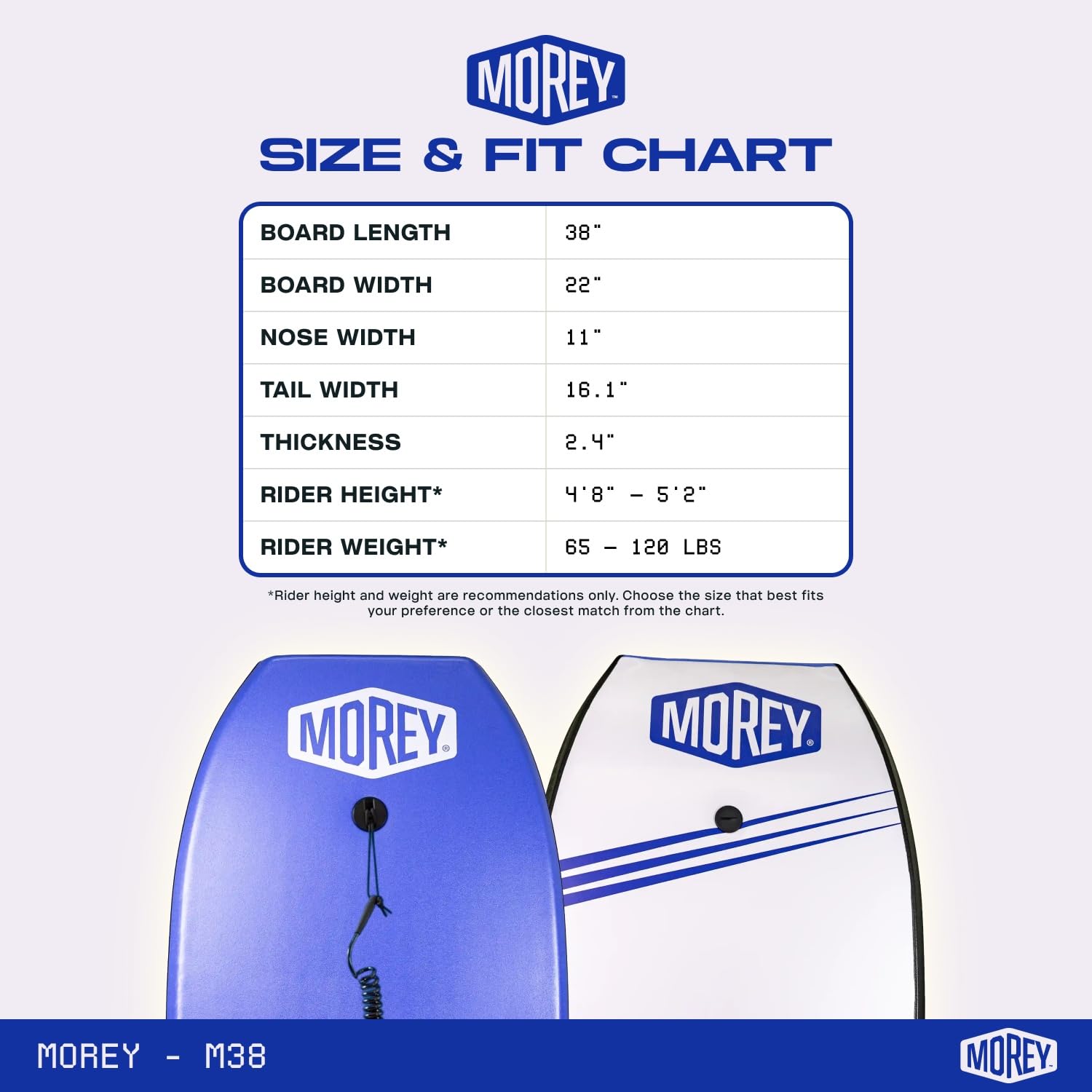 Amazon | MOREY® Boogie® M38、オリジナルボディボード。ビーチ用38