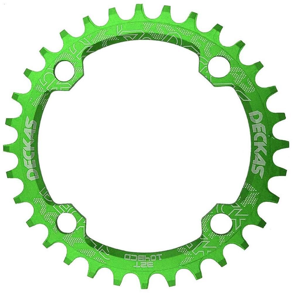 ETomey Chainring 104BCD Round Narrow Wide MTB Mountain Bicycle 32T 34T 36T 38T Single Tooth Plate Parts 104 BCD Chain Ring (Color : Green Disc 36T)