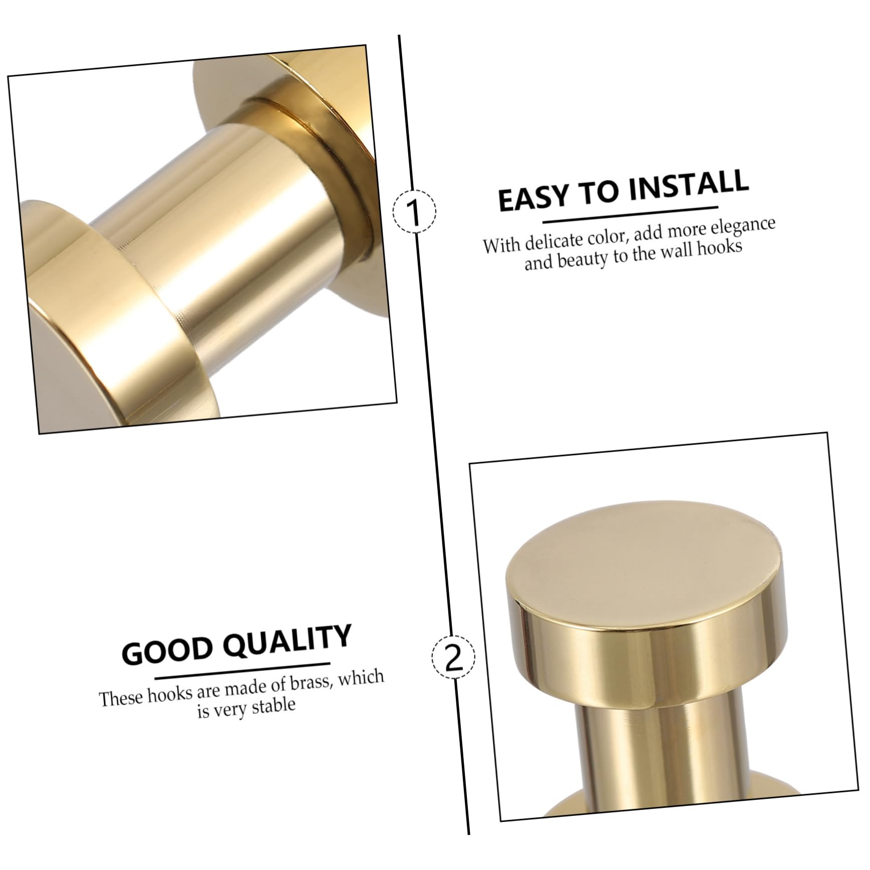 MAGICLULU Ganchos Espacio Pared Dorado Resistentes de Latón Ahorran de 5, y Toallas y Ropa Baño y Salón