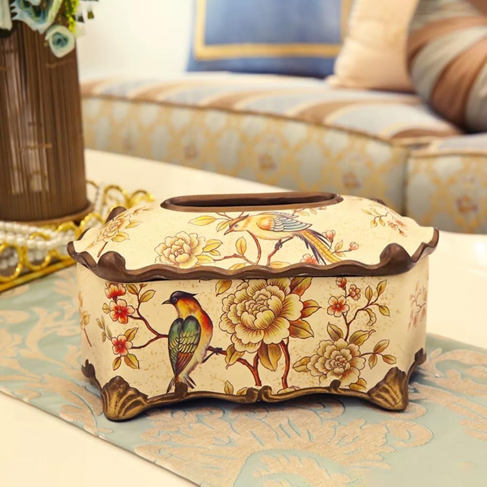 Retro ceramiczne pudełko na chusteczki, dozownik chusteczek, etui na ręczniki, dekoracja blatu, 2