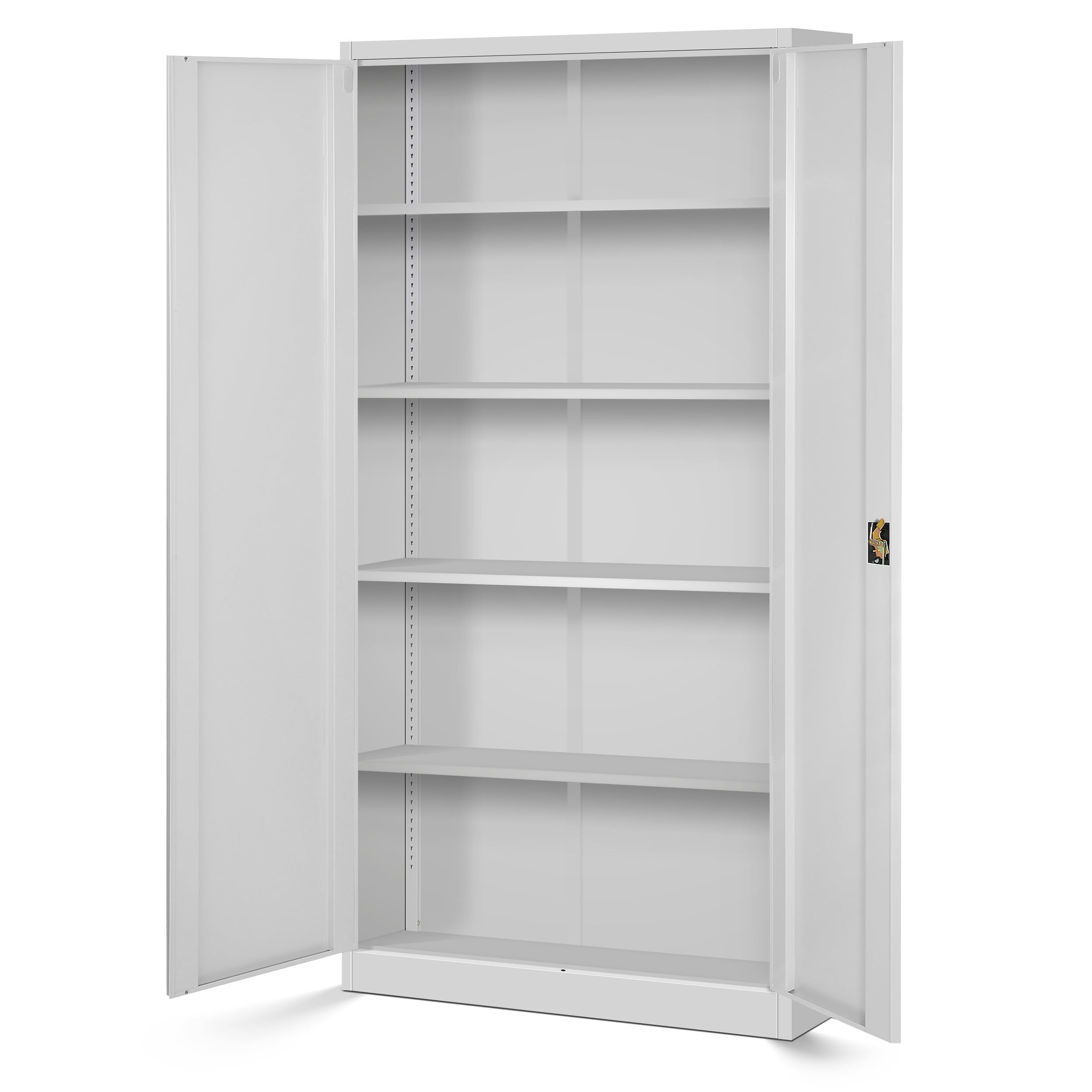 Jan Nowak Set di 4 Armadio da Ufficio C001 Archivio per Officina in Metallo Verniciato a polvere Chiudibile 185 cm x 90 cm x 40 cm (Grigio)