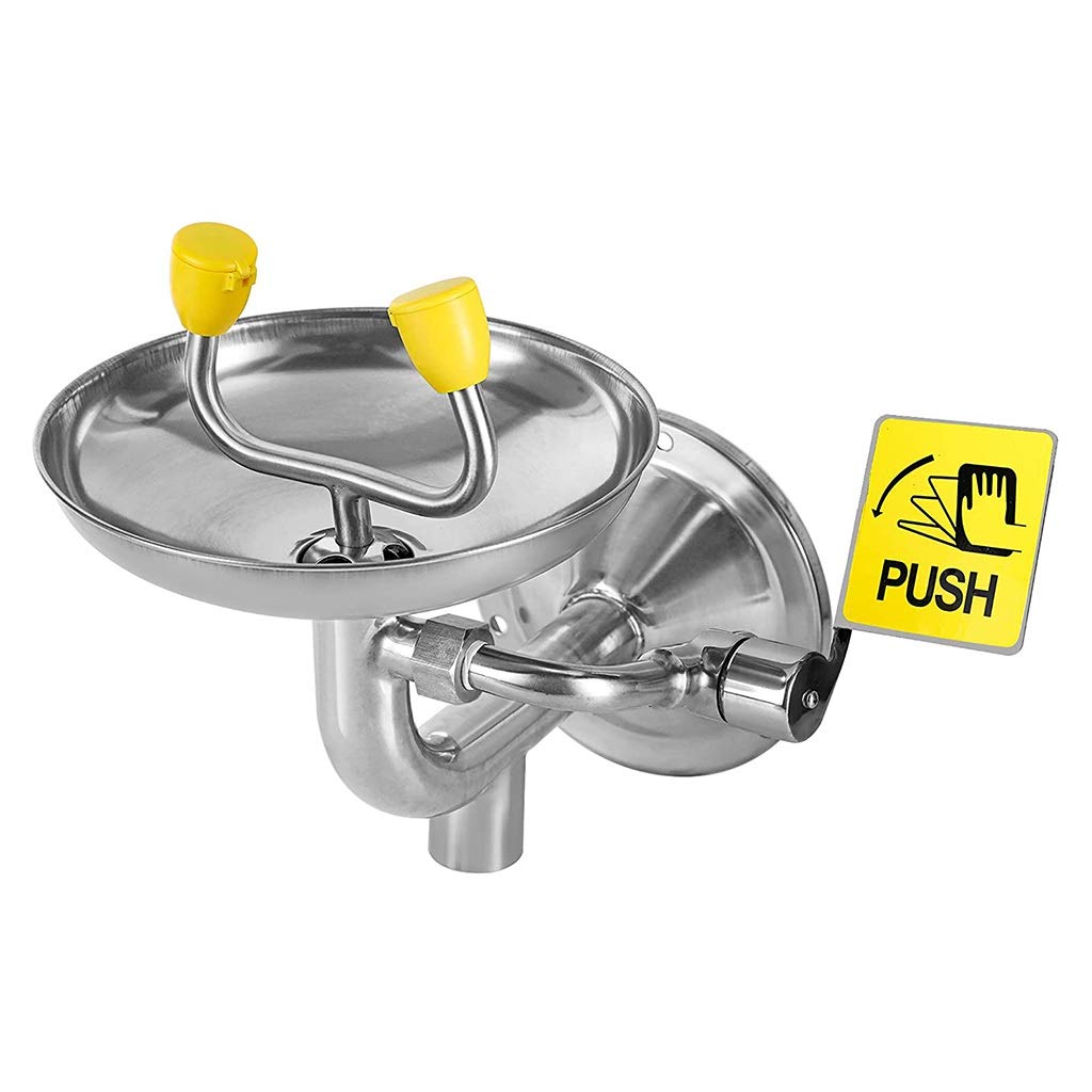 Lave-yeux mural acier inoxydable station lavage oculaire atelier