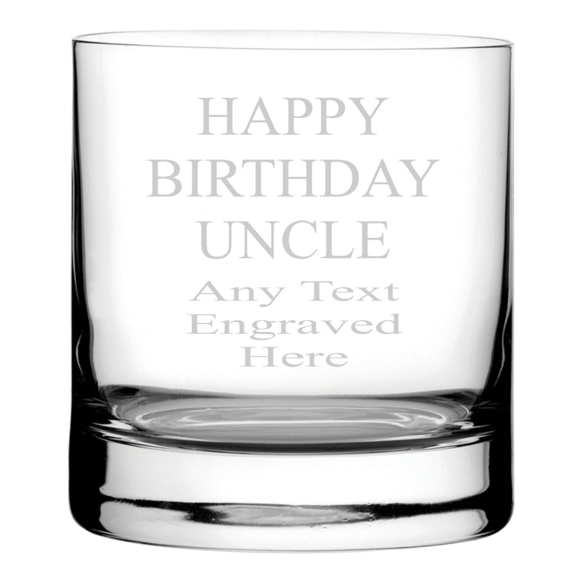 [Custom] Engraved Happy Birthday Uncle Whisky/Whiskey Mixer Glass WG144 in Silk Lined Gift Box