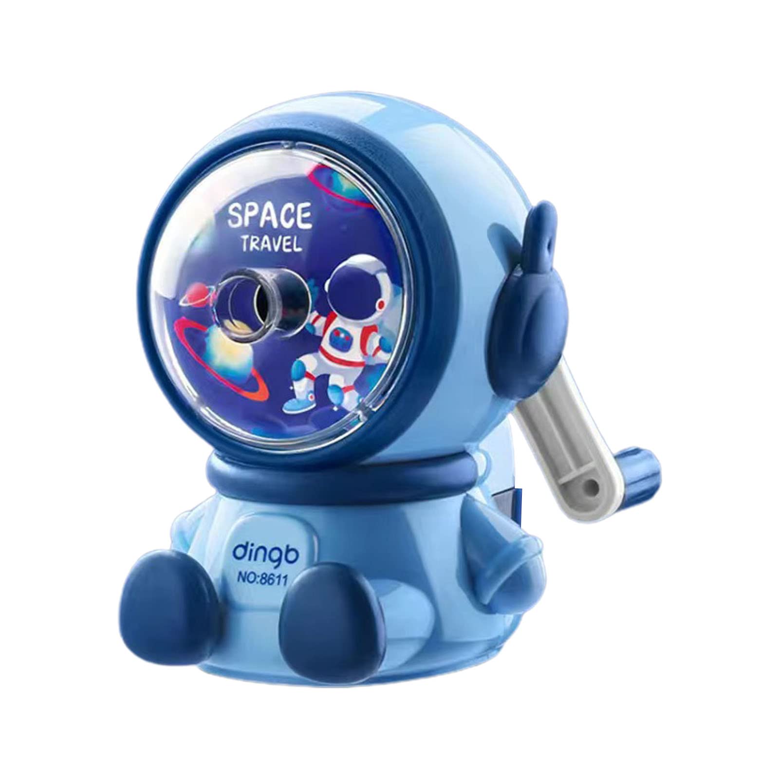 Cartoon-Astronaut Sharpener Manual Pencil Sharpener Pencil Sharpening Tool Auto Feeding for Student Girl Boy School Home Pencil Sharpening Tool