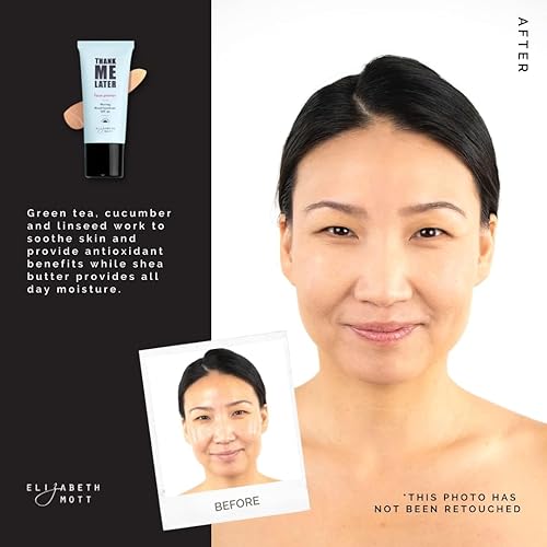 Vista 47 de Elizabeth Mott Thank Me Later - Prebase de maquillaje matificante para control de brillo y grasa, minimiza los poros, oculta líneas finas y arrugas