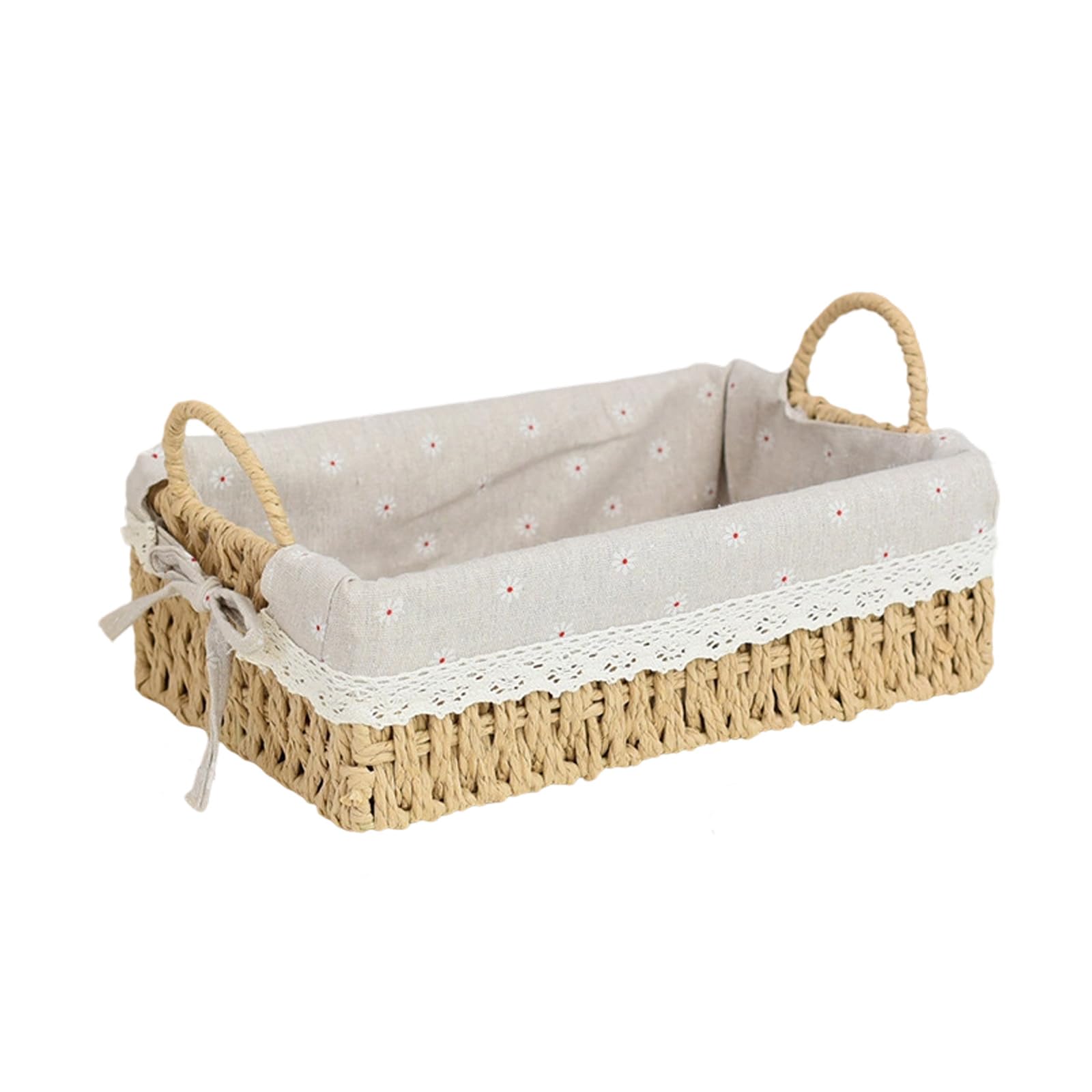 KACCDE Woven Storage Bin Large Capacity Organiser Basket for Toy Cosmetics Jewelry Book Small Items Living Room Bedroom Dresser Paper Rope Storage Basket