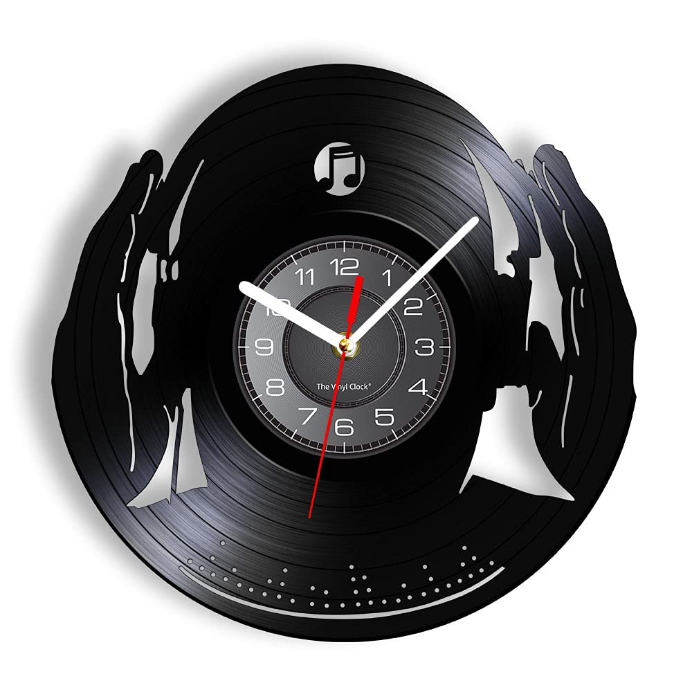 ELD 30 cm DJ zegar ścienny klub impreza mix taniec muzyka rytm słuchawki płyta winylowa zegar płyta CD dżokej dekoracyjny zegar vintage zegar zegar z 7 kolorami zmiana przyjaciół prezenty lampy