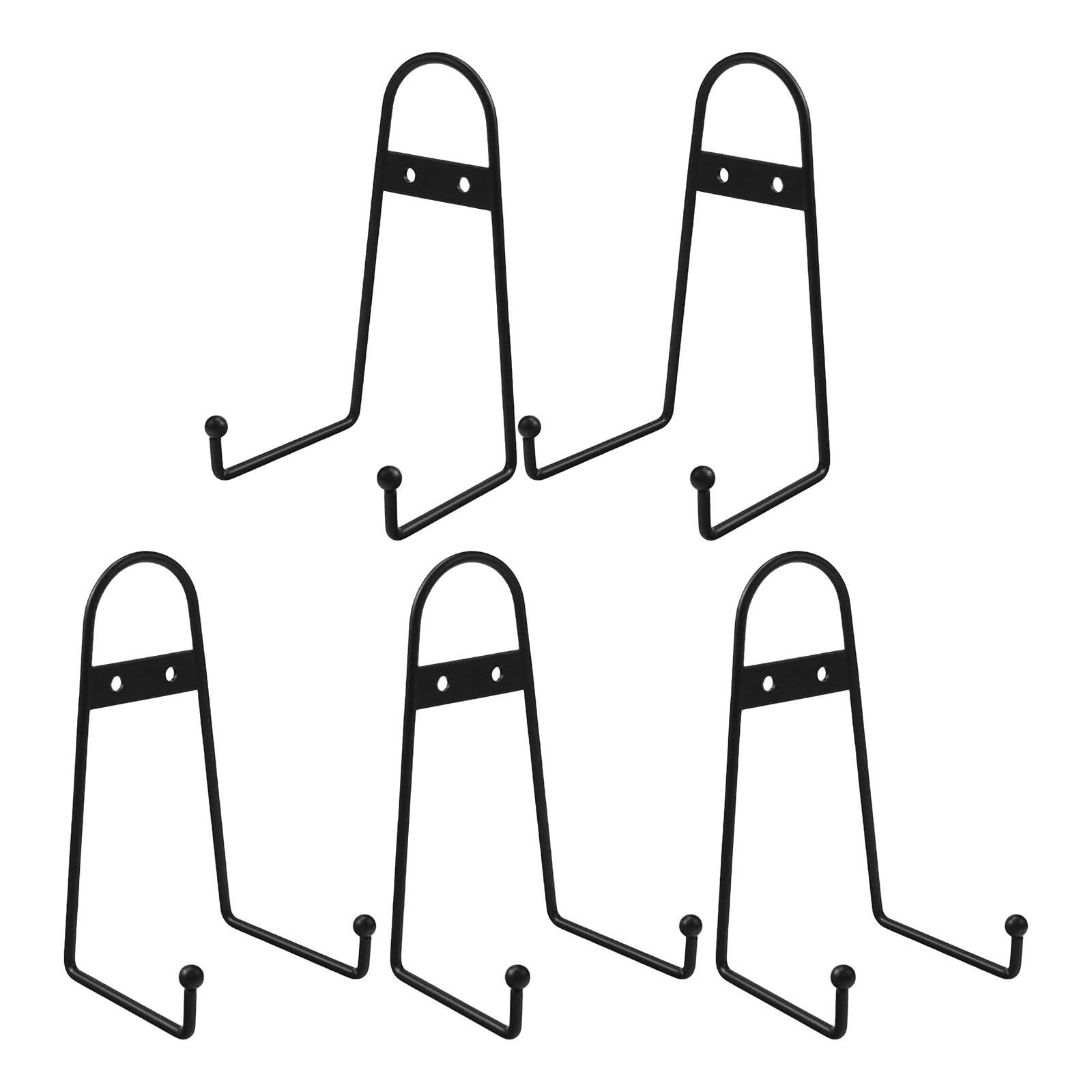 Elnwnnkc Of 5 Large Black Metal Display Stand for Plates and Artwork Wall Mount Easel Decorative Scroll Rack Hanger Metal Wall Mount