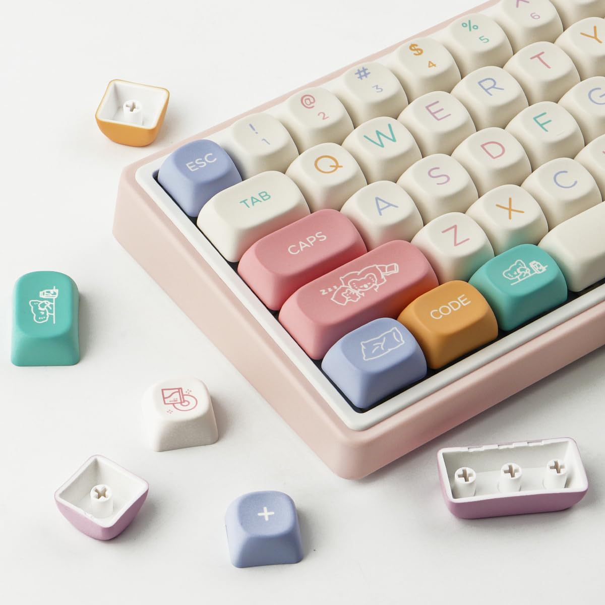 Tsungup Lot de 126 touches personnalisées en PBT 60, 65, 75 %, Dye-Sub pour claviers mécaniques Cherry Gateron MX Swithes