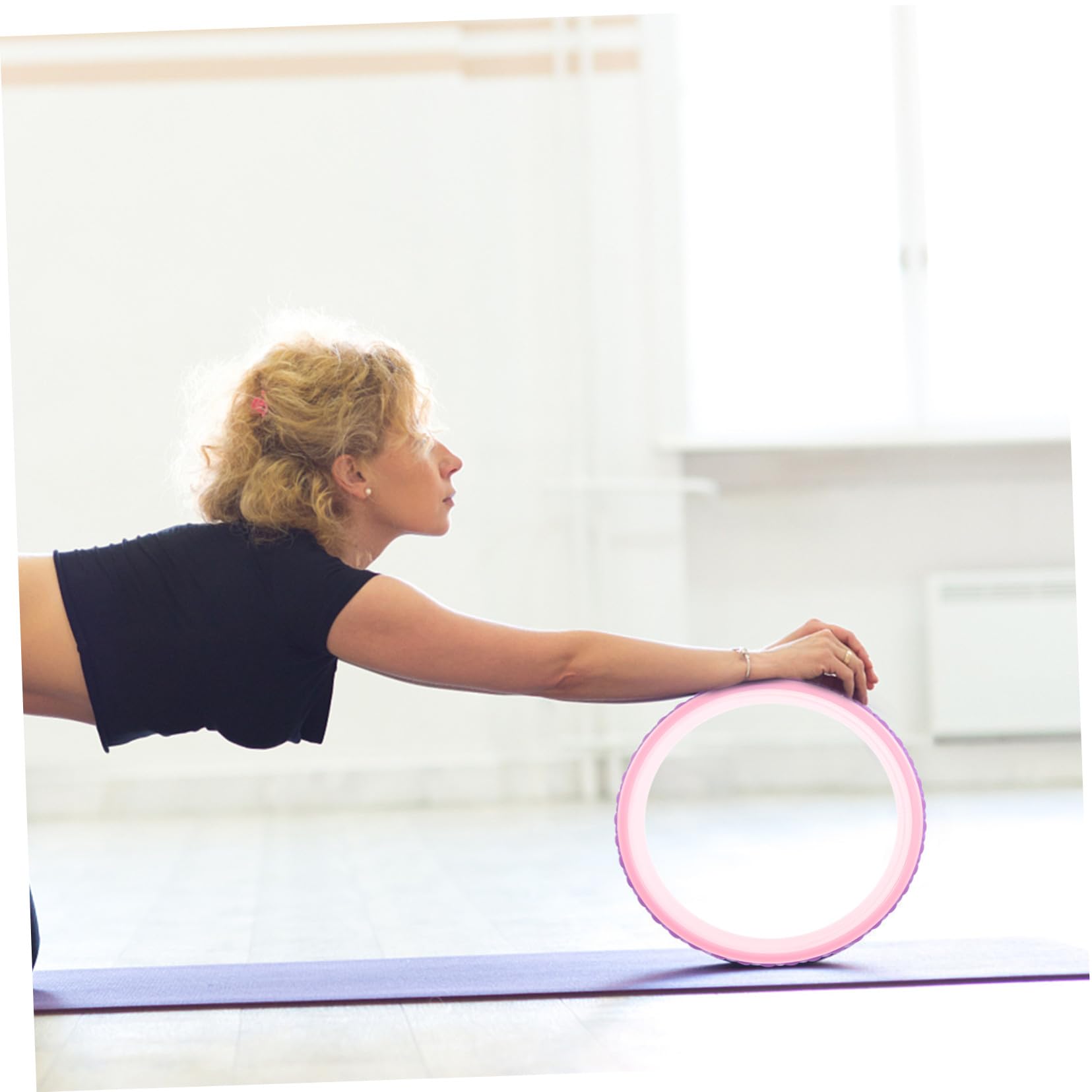 Yoga Rad Kunststoff Yogarolle Fitness Rückbeugenrad Mit Massage Oberfläche Für Rückenöffnung Pilates Anfänger Yoga Zubehör