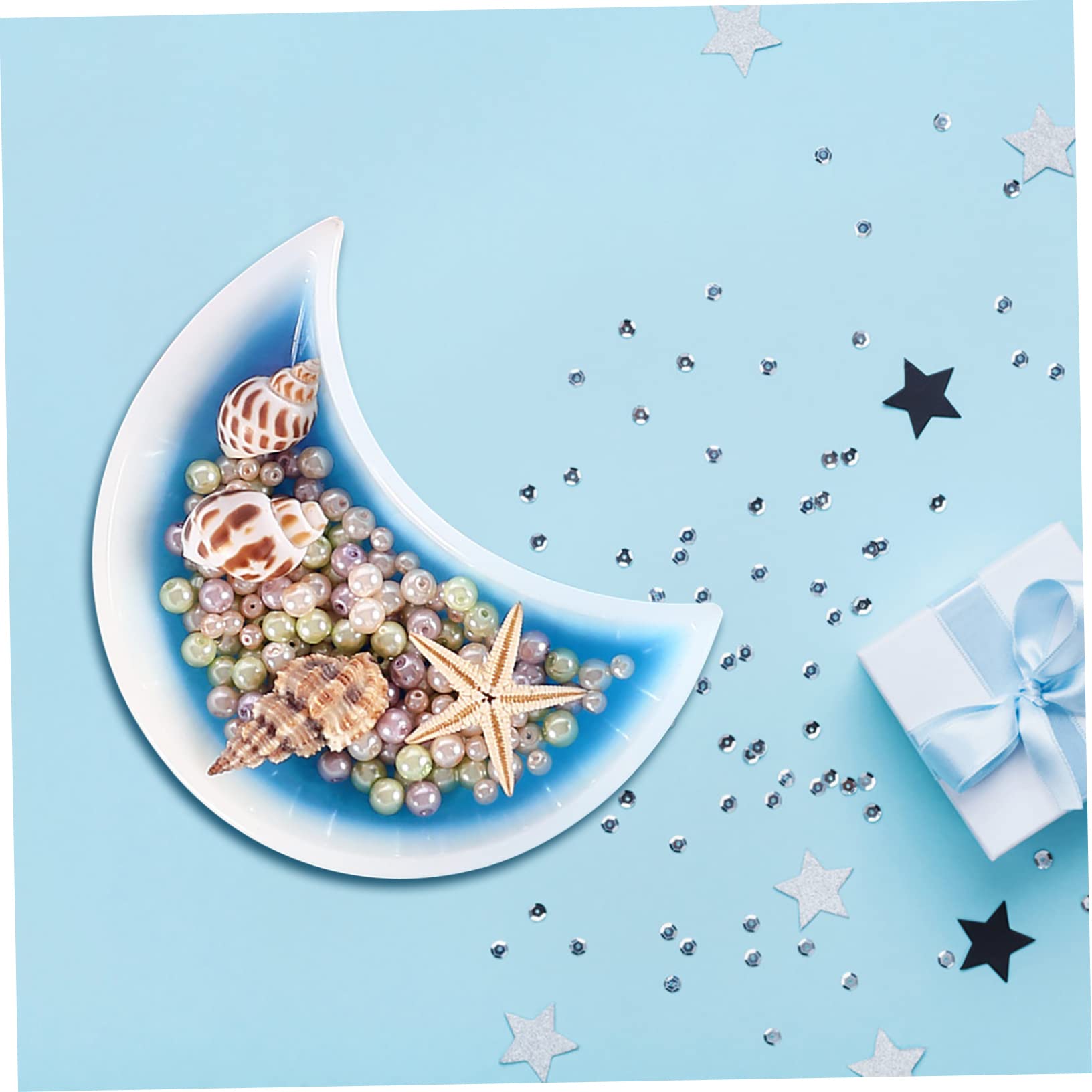 5pezzi Moon Shape Silicone Mold for Storage Plate Crafting Premium Quality Epoxy Resin Tray for Creative Art Projects and Unique Ideas