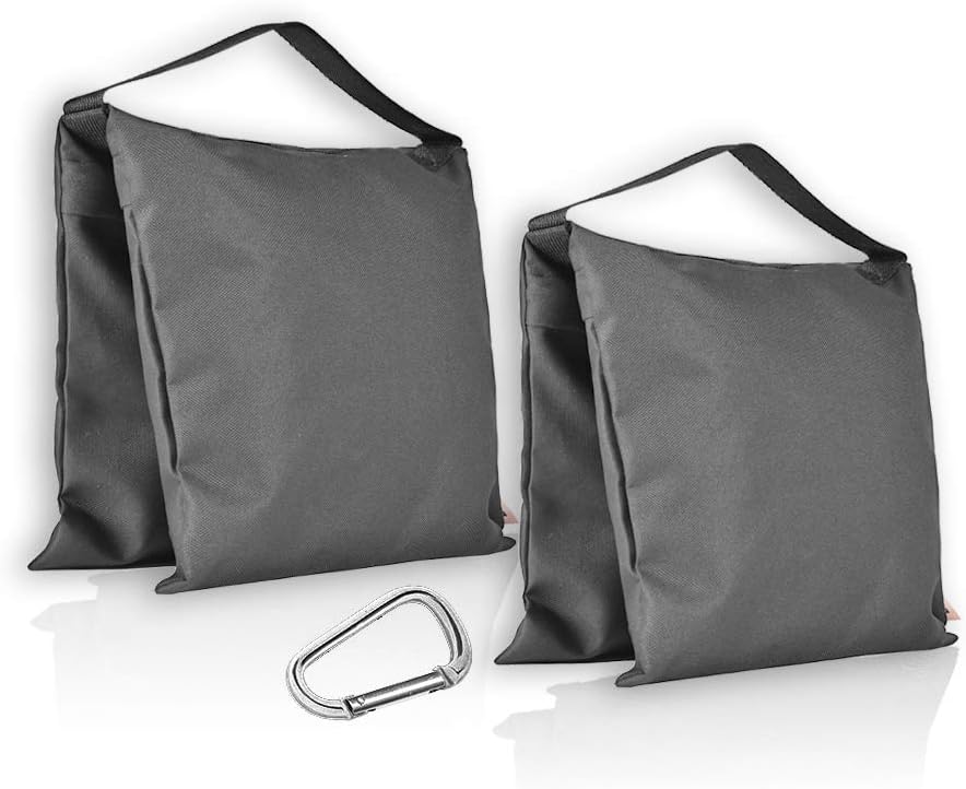 Saddlebag Sand Bags for Photography Video Equipment, 2 Pack Super Heavy Duty Empty Sandbag Weight Bags for Photo Video Studio Stand, Light Stand Tripod and Jib Arm Mini Camera Crane