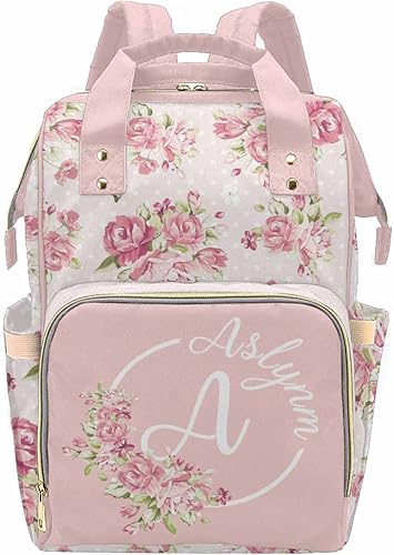 Newcos Bolsa de pañales con nombre personalizado, mochila de viaje multifunción para mujeresmamá, 0223-13, Mochilas Daypack
