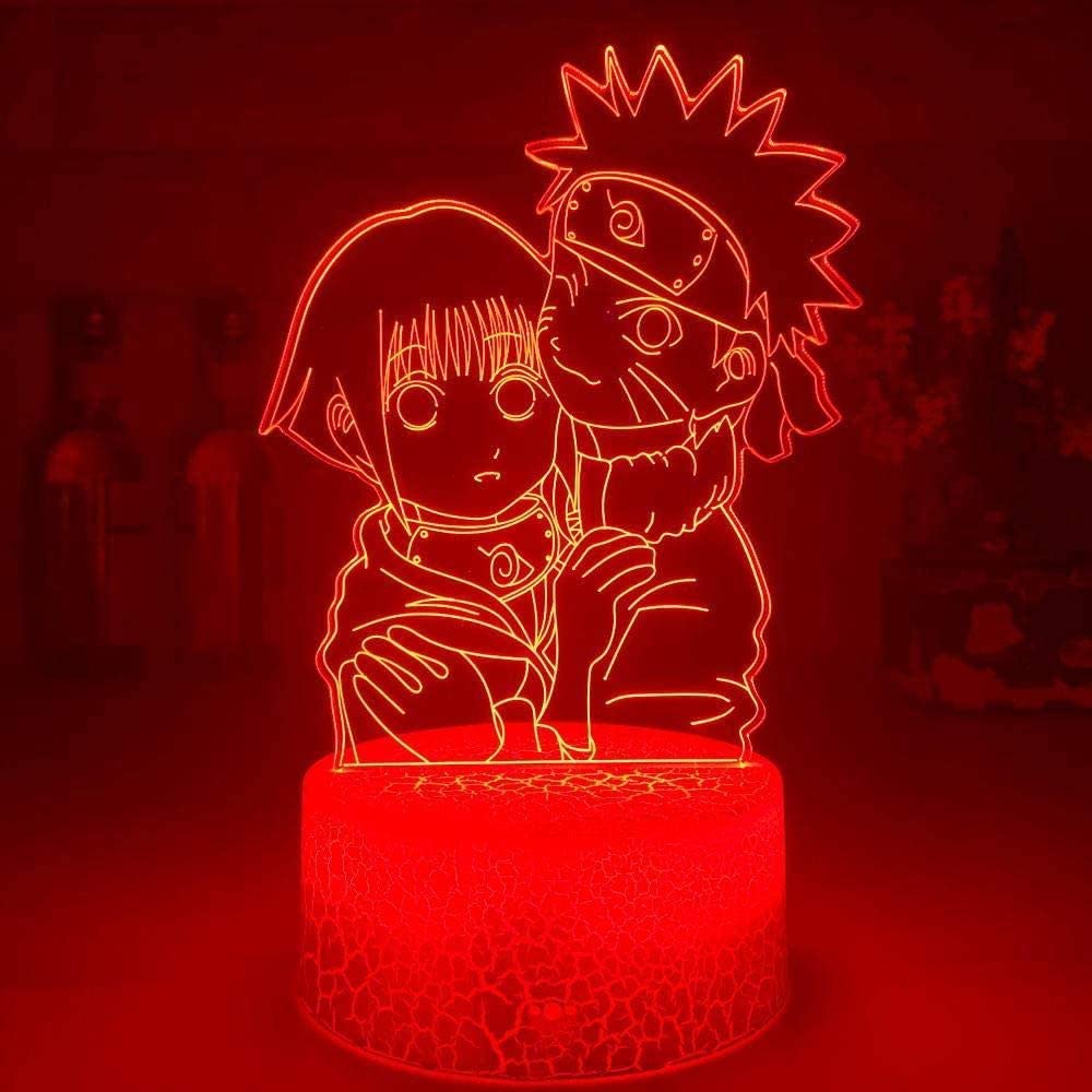 3D Night Light Illusion LED Lamps Decor lamp for Kids Girls Night Light Naruto and Hinata Hyuga Colorful Nightlights for Dorm Study Room Decor usb LED Night Lamp Manga Gift