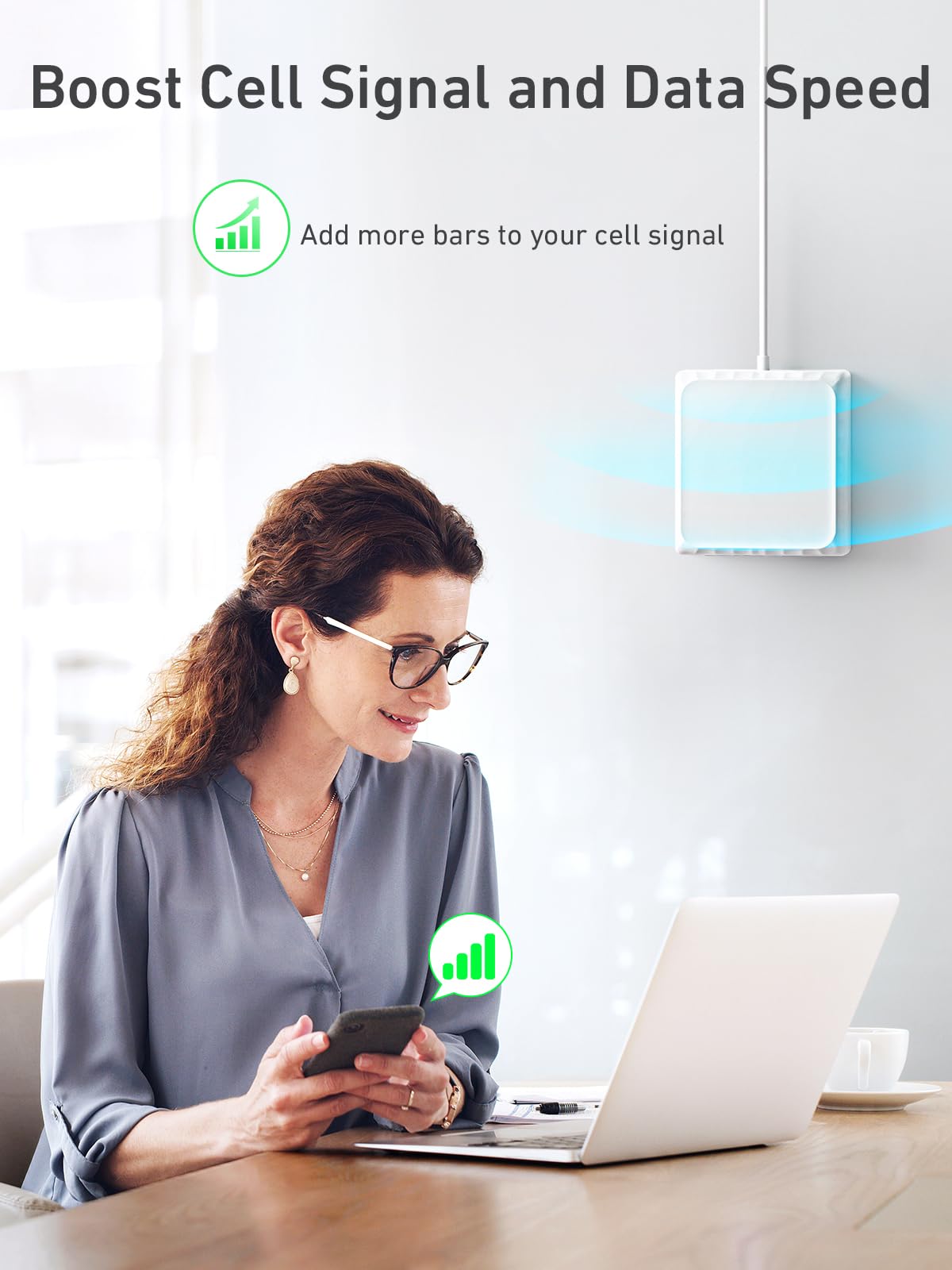 INVCALL Cell Phone Signal Booster for Home | Boosts 4G LTE & 5G for All U.S. Carriers - Verizon, AT&T, T-Mobile & More, Cell Signal Booster APP Support Cover Up to 4,500 Sq Ft | FCC Approved