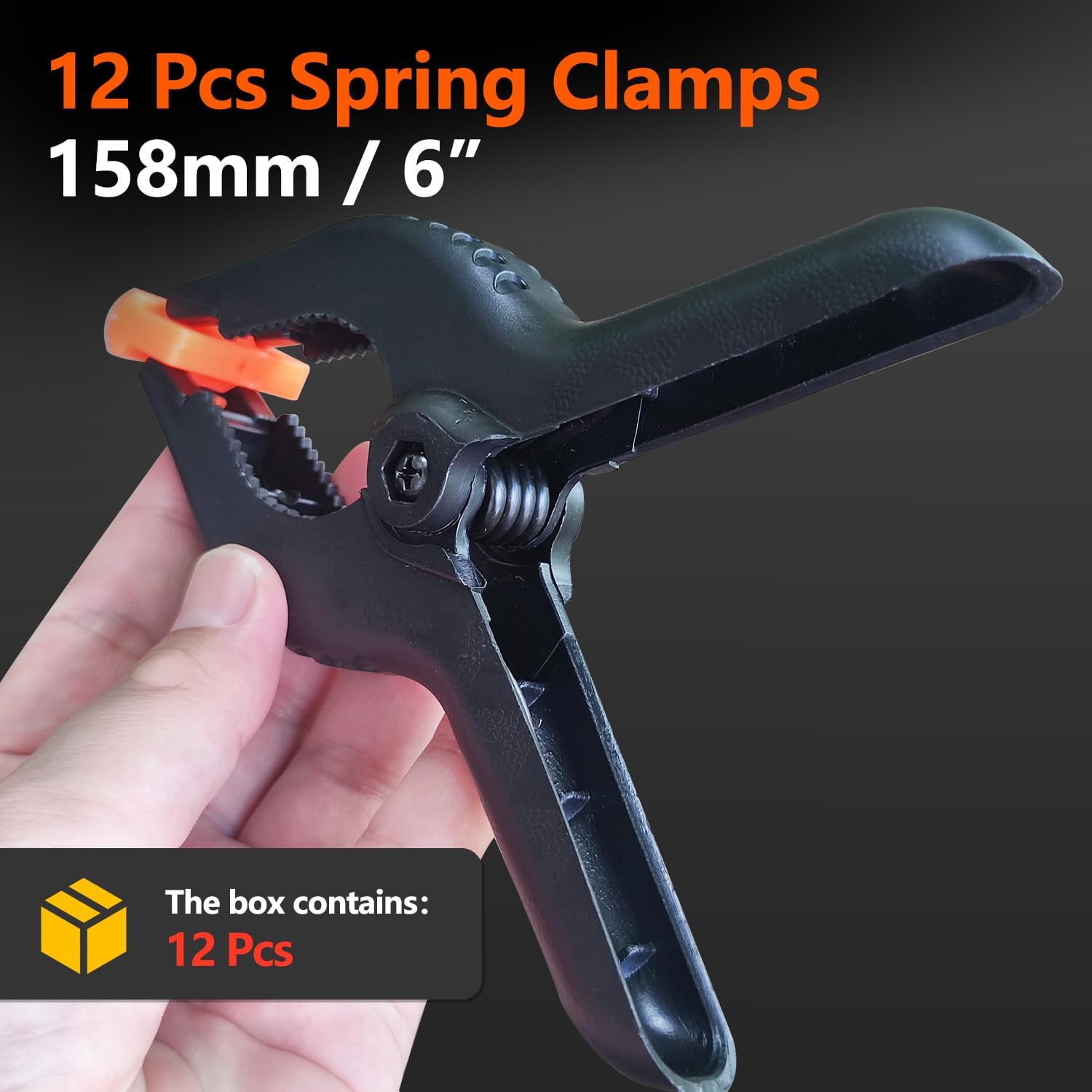 12 Pcs Big Spring Clamps Clips 6 Inch, OBA High Clamping Force Spring Clamps, Tension Clamps Wood Gluing Clamps Long Photo Cloth clamp Background Fabric Clip Photo Clip