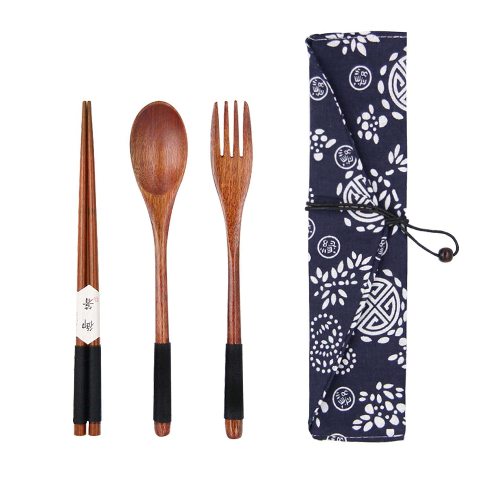Vaisselle en bois de qualité supérieure coffret couverts durables avec étui de rangement