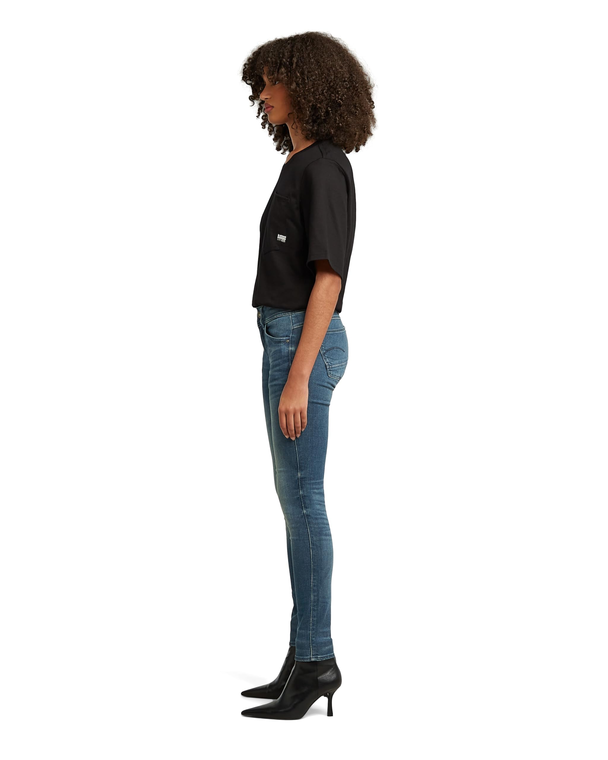 Raw Jeans ajustados Core Lynn de tiro medio para mujer, Medium Aged 6