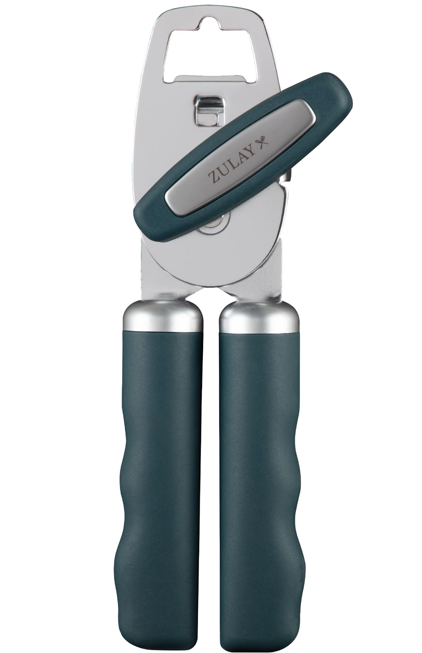 Zulay Kitchen Manual Can Opener Heavy Duty Patented Stainless Steel, Green