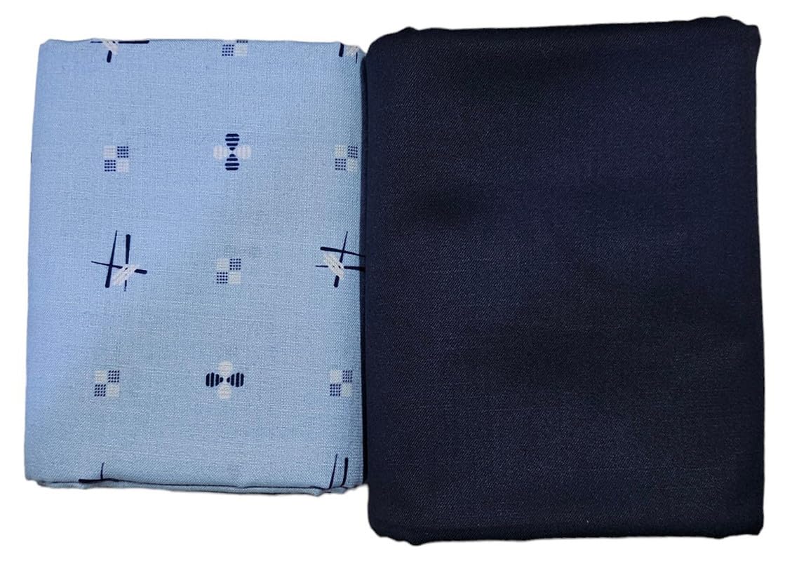 mans fab Shirt & Trouser Fabric in Velvet Box Packing (Shirt-2.35 m, Pant-1.25 m) Blue-18-picture-15