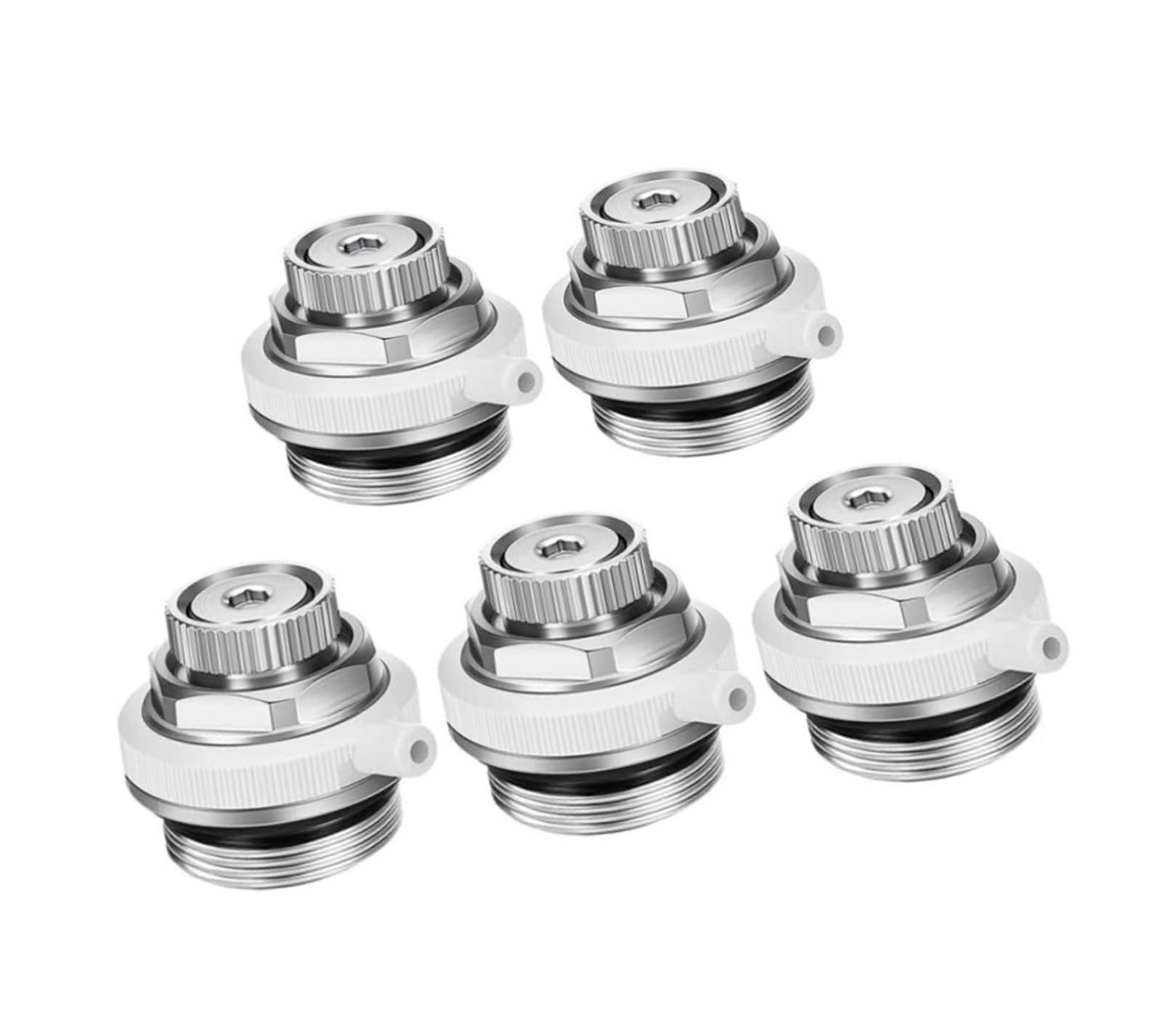 Automatisches Heizkörper-Entlüftungsventil, 1/2 Zoll, Messing-Entlüftung for Zentralheizungssysteme, Heizkessel, Heizkörper, 5 Stück, Silber