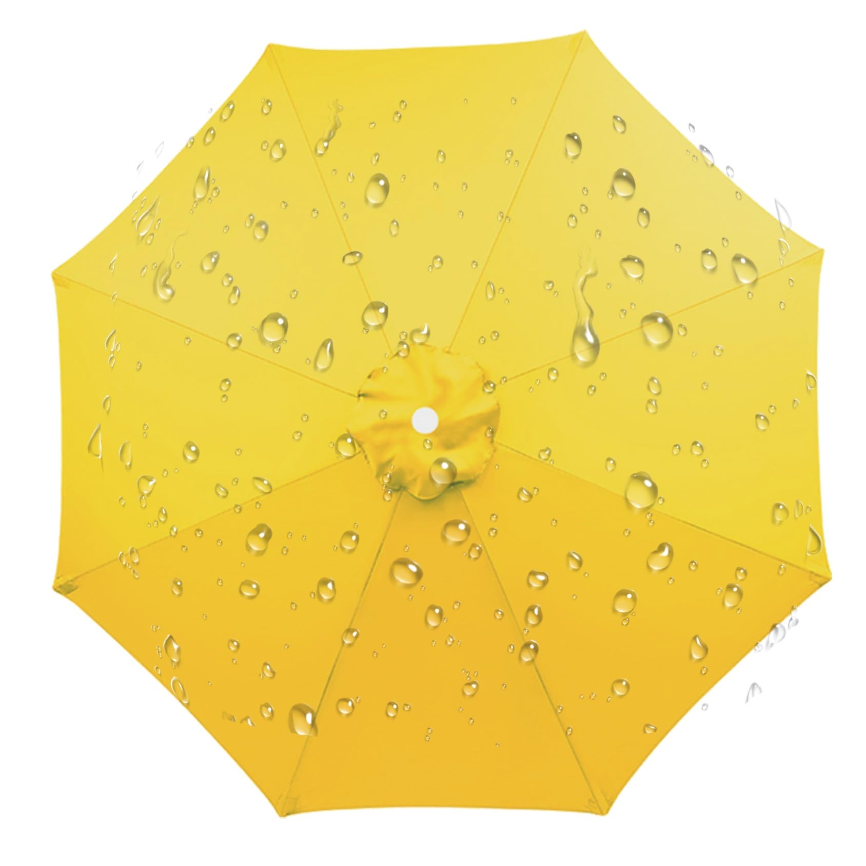 Replacement Parasol Canopy, 200cm/2.7m/300cm, 6 Arms/8 Arms, Umbrella Replacement Fabric Garden Parasol Canopy Cover, Polyester UV Protection(Color:Yellow,Size:8 ribs-2.7m(8.8ft))