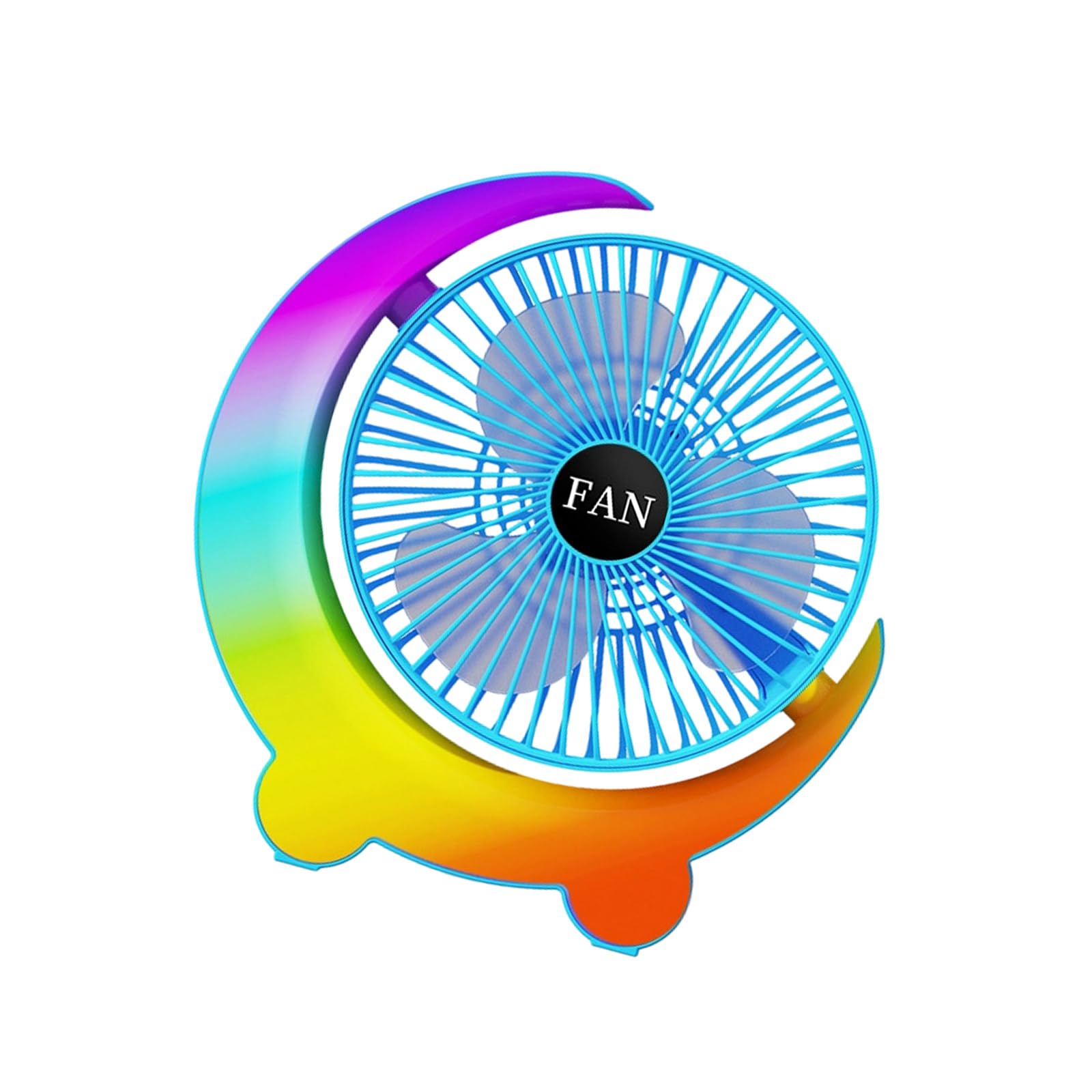 CAZSTYK Portable Low Noise Desktop Fan Outdoor Desk Fan with LED Light Desktop Adjustable 3 Speed USB Rechargeable for Bedroom Travel Electric