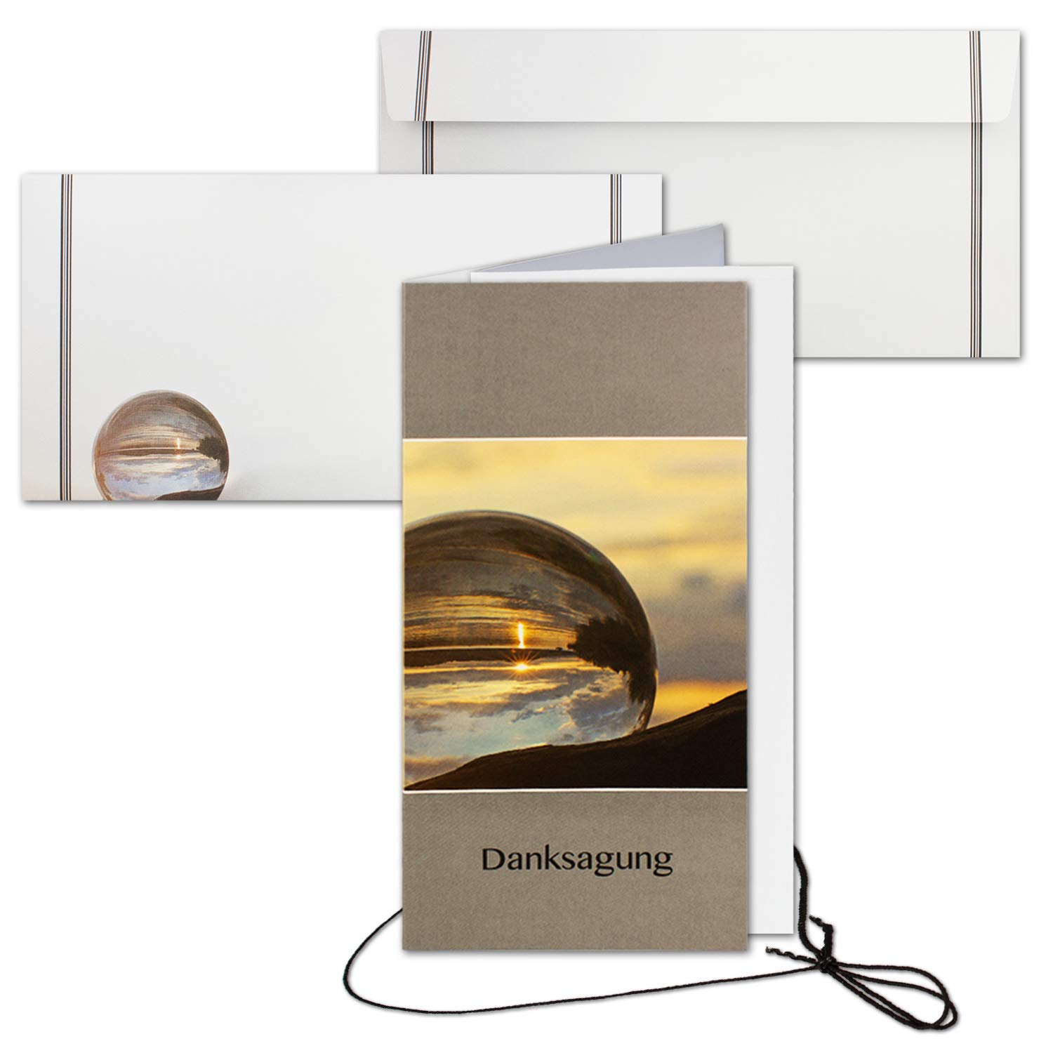200x Trauerkarte mit Umschlag Set Danksagung - weltlich - DIN Lang Hoch-Format - Danksagungskarten Trauerkarten nach Beerdigung - Trauer-Papiere by GUSTAV NEUSER