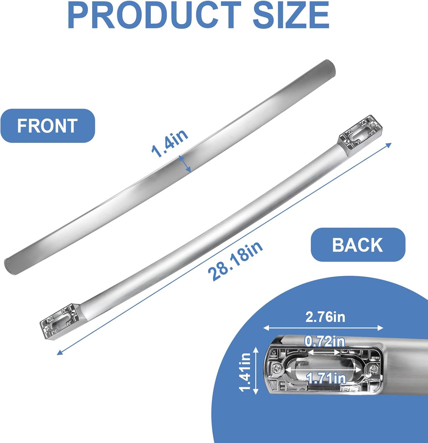 WR12X34310 Refrigerator Door Handle Compatible with GE Refrigerators,Replace for 4960021 AP6994366 PS1620203 EAP1620203 PS16220203,Stainless Steel Freezer Door Handle