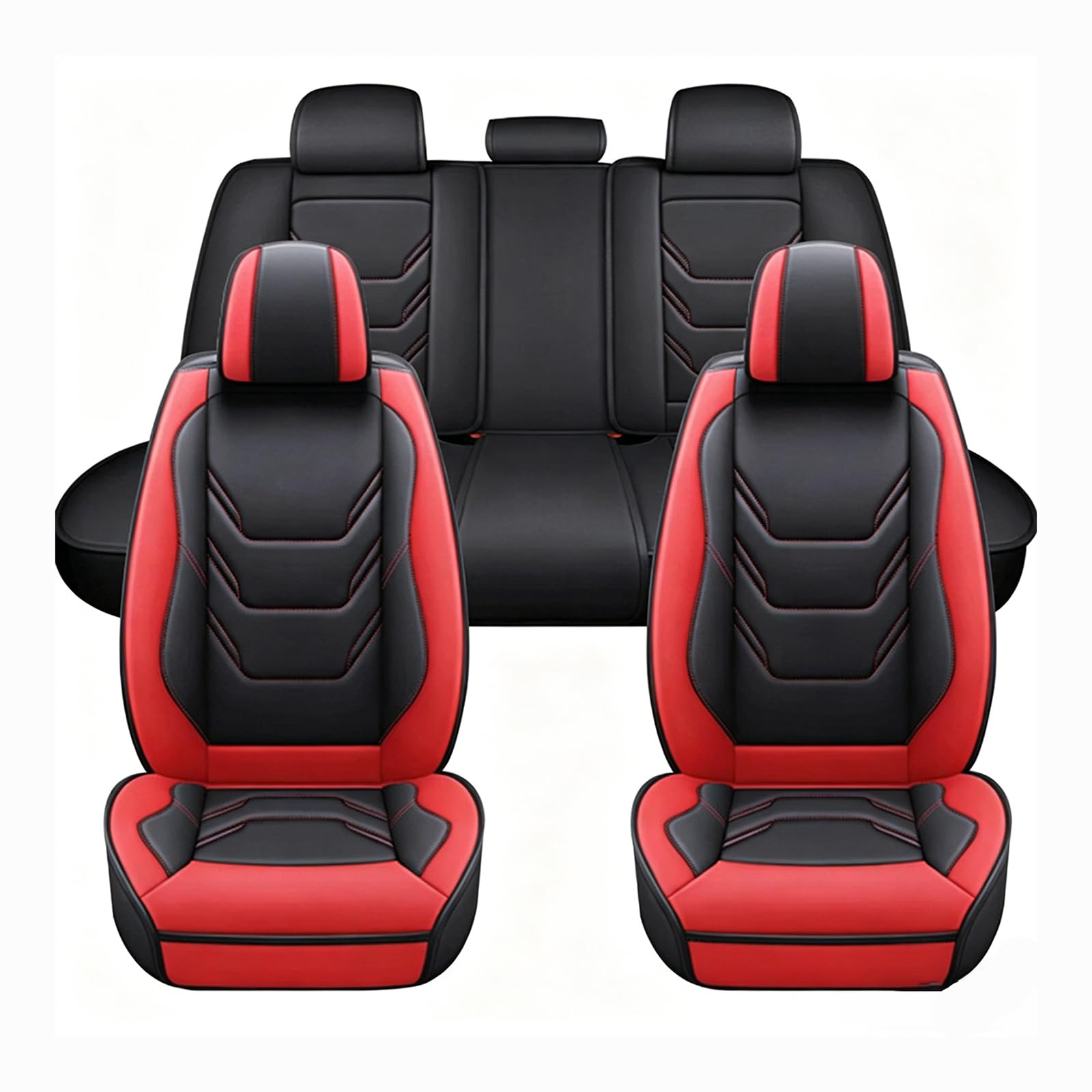 MEUZBFAQL Car Seat Covers Full Set, For Suzuki Jimny B64W/ JB74W Luxury Faux Leather Automotive Vehicle Protector Airbag Compatible Interior Accessories,B