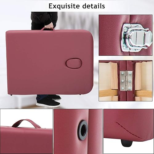 Miniatura 2 de Cama de masaje portátil para masajes, cama de spa, cama profesional de pestañas de 73 pulgadas, ajustable, 2 mesas de tratamiento plegables con